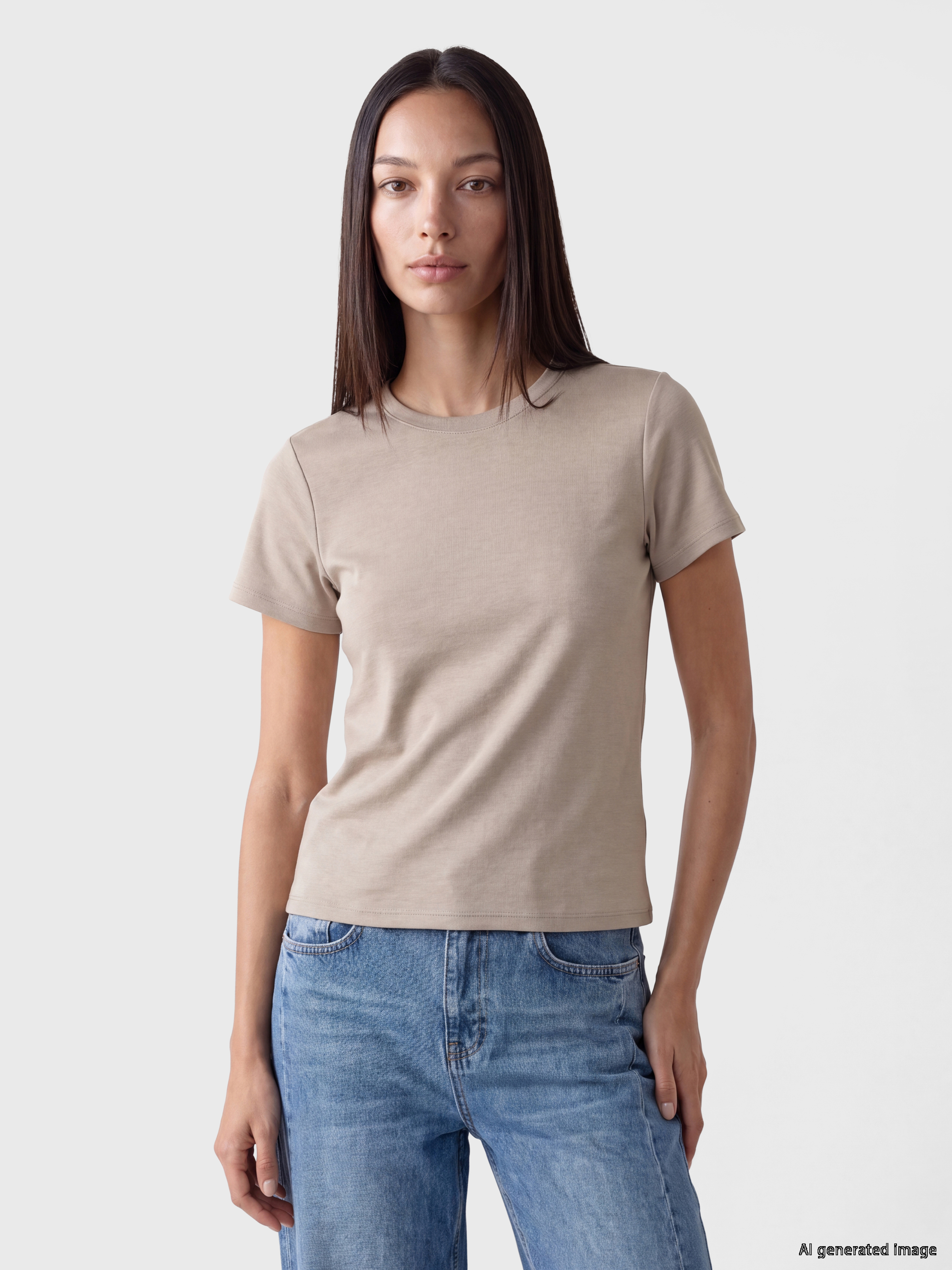 LCW EVERYDAY Bisiklet Yaka Soft Touch Kadın Tişört