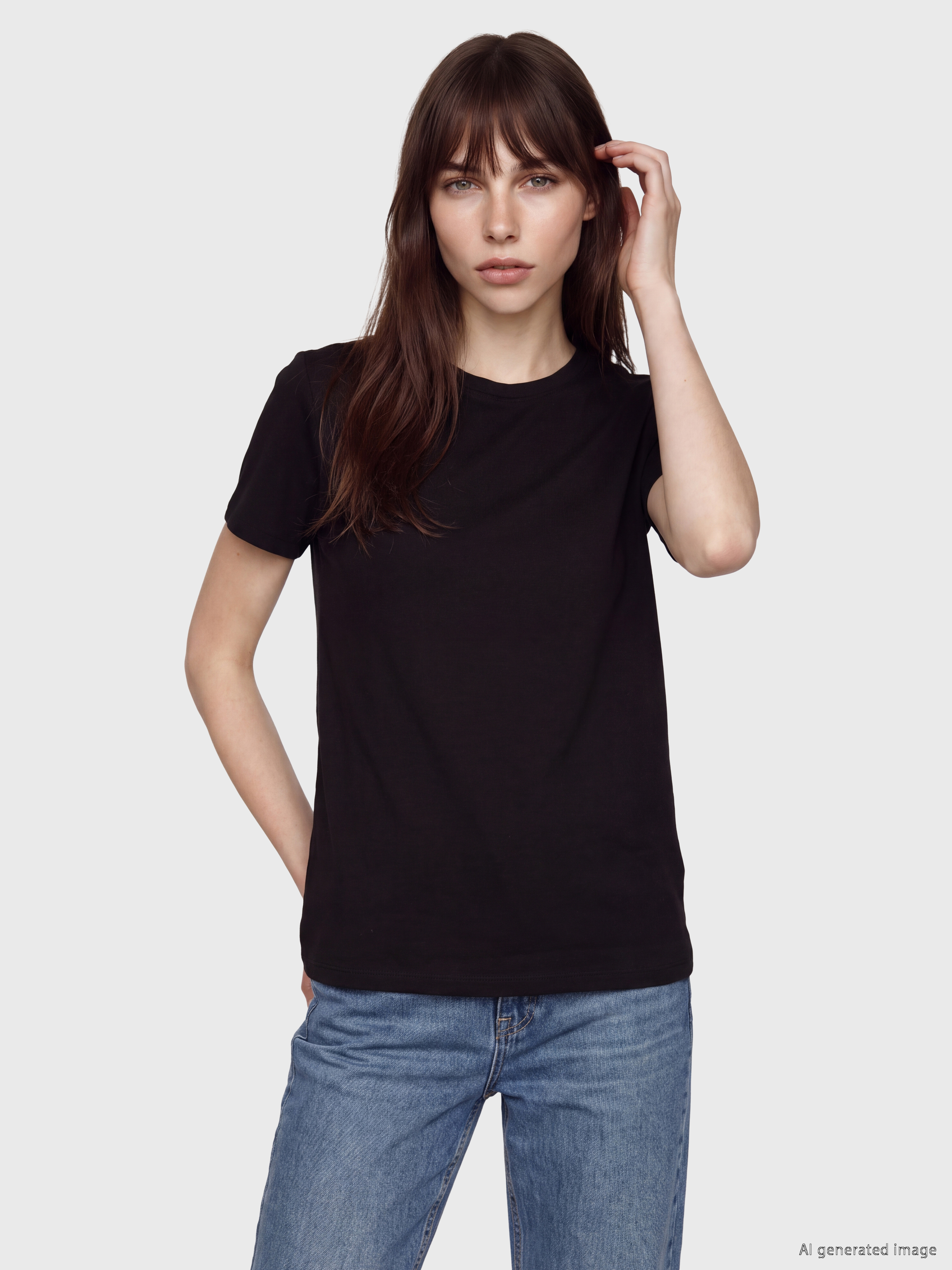 LCW EVERYDAY Bisiklet Yaka Soft Touch Kadın Tişört