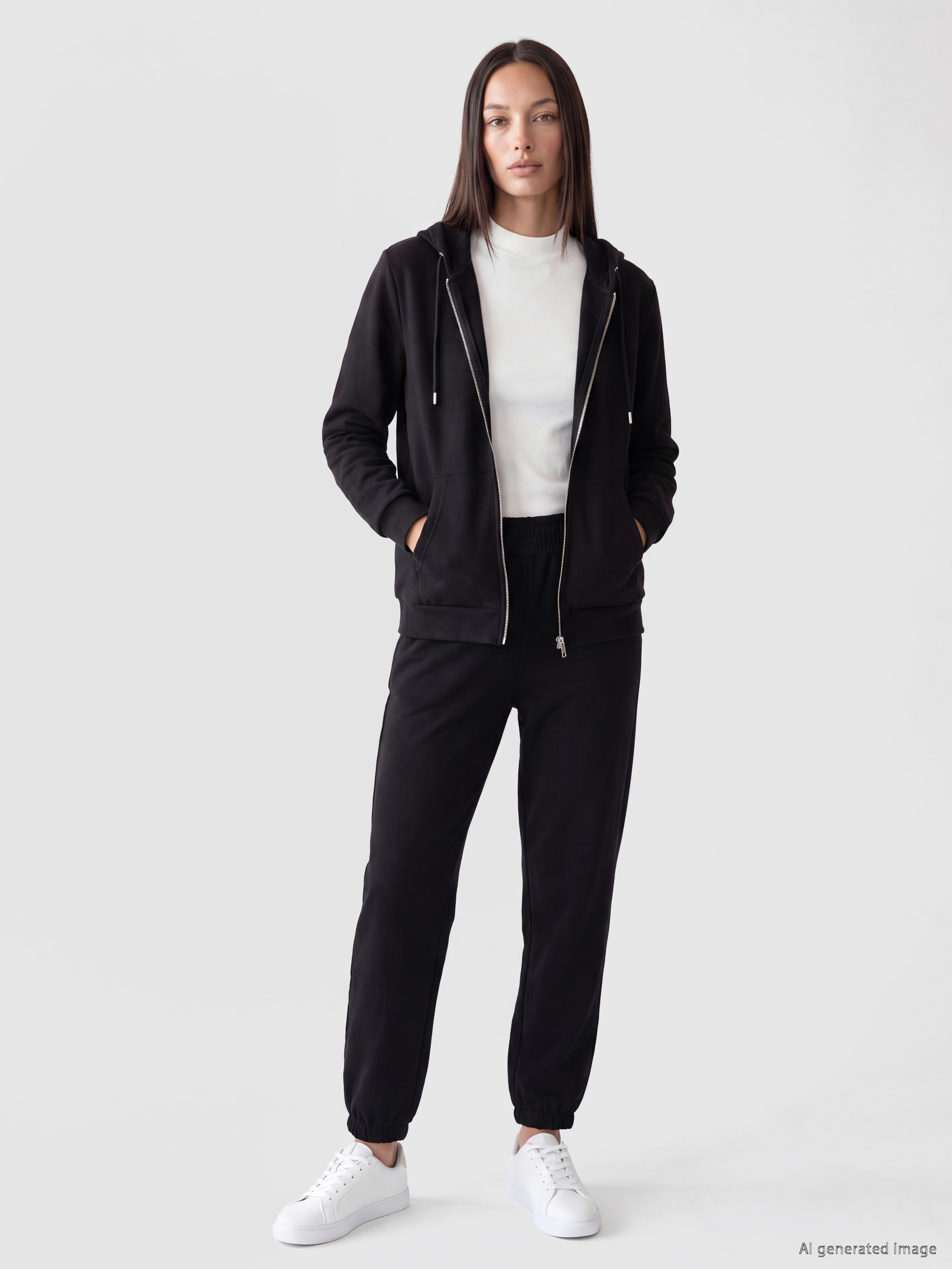 LCW EVERYDAY Kalın Oversize Kadın Fermuarlı Sweatshirt görsel 2