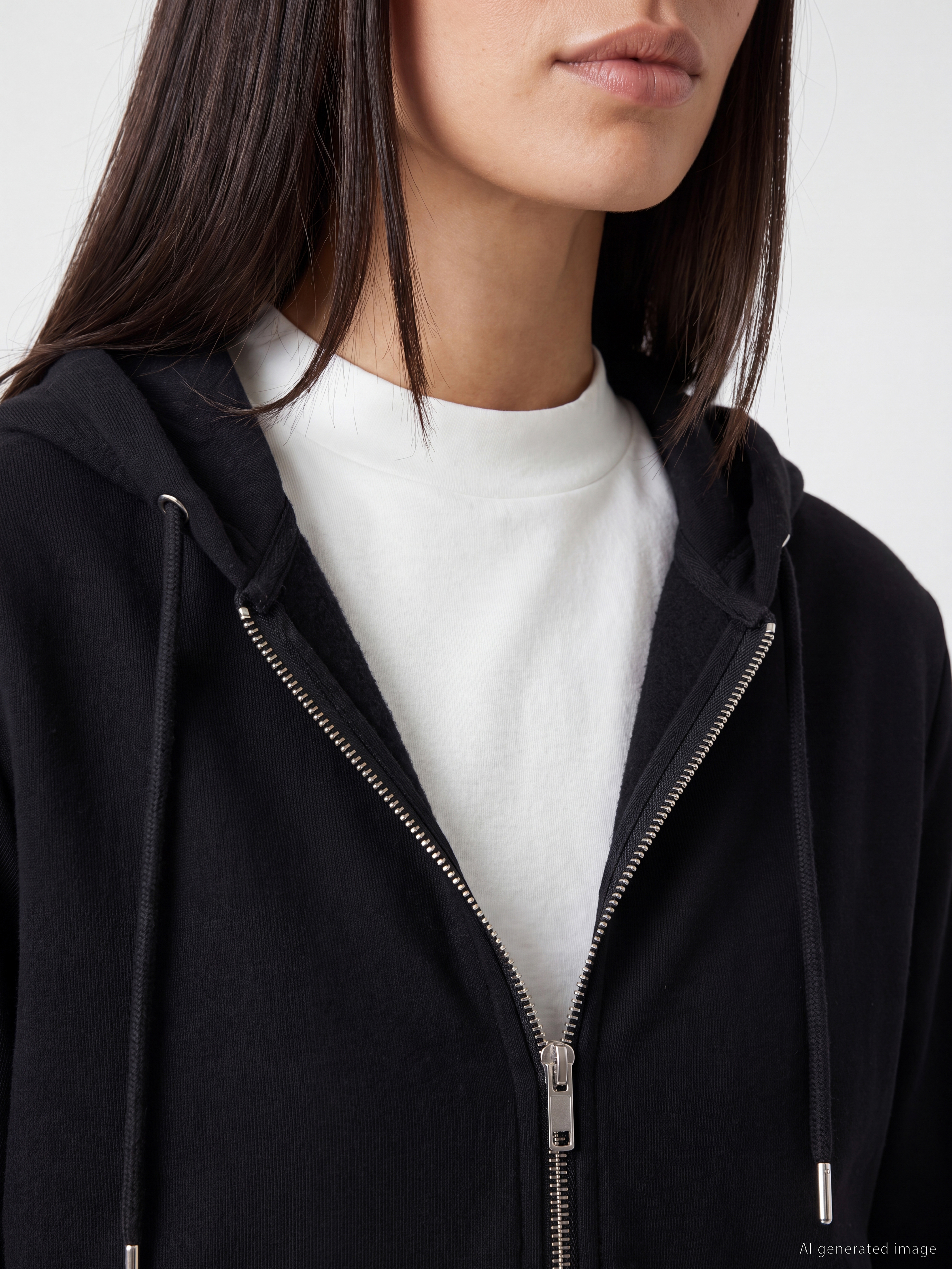 LCW EVERYDAY Kalın Oversize Kadın Fermuarlı Sweatshirt görsel 3