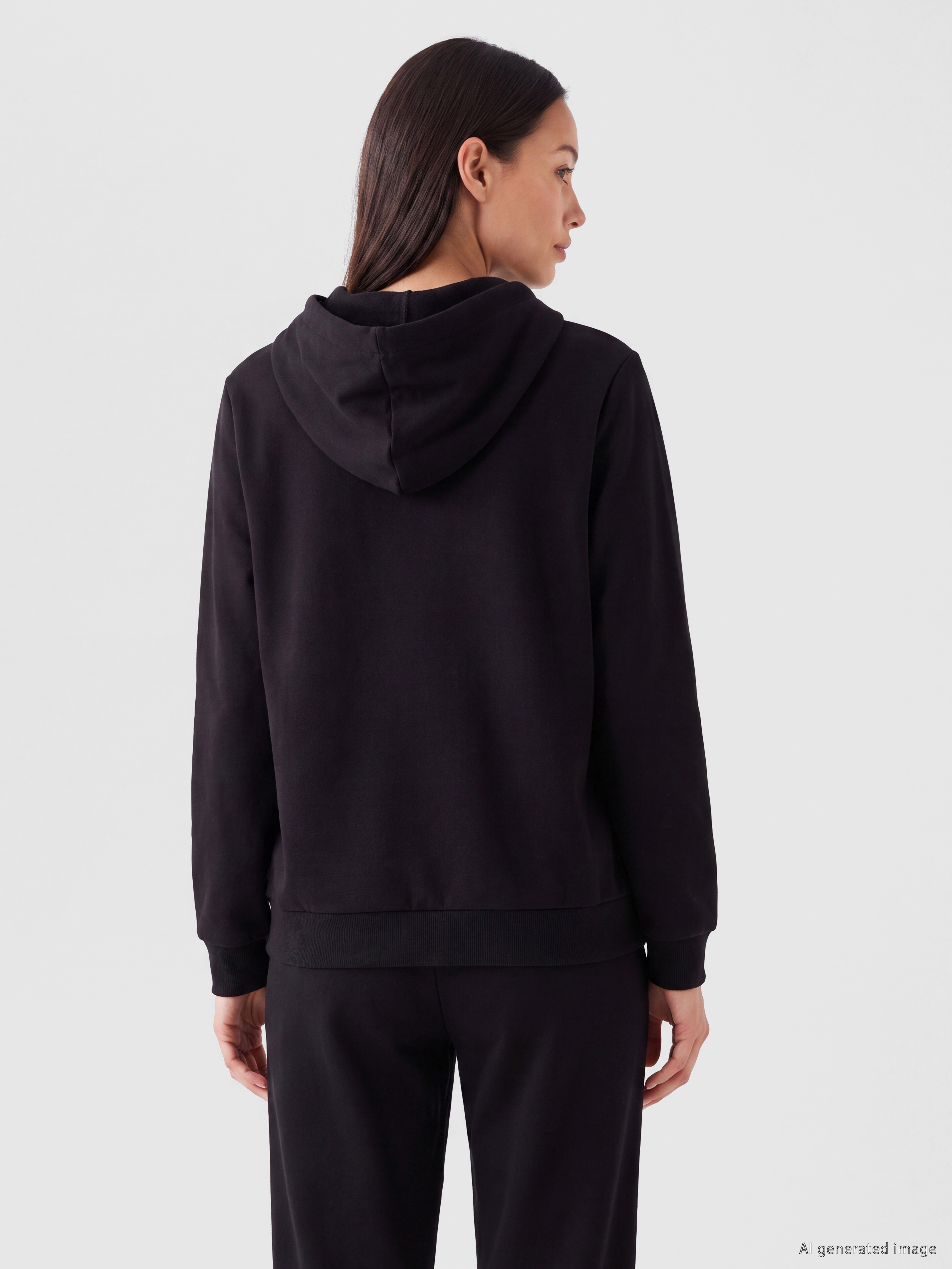 LCW EVERYDAY Kalın Oversize Kadın Fermuarlı Sweatshirt görsel 4