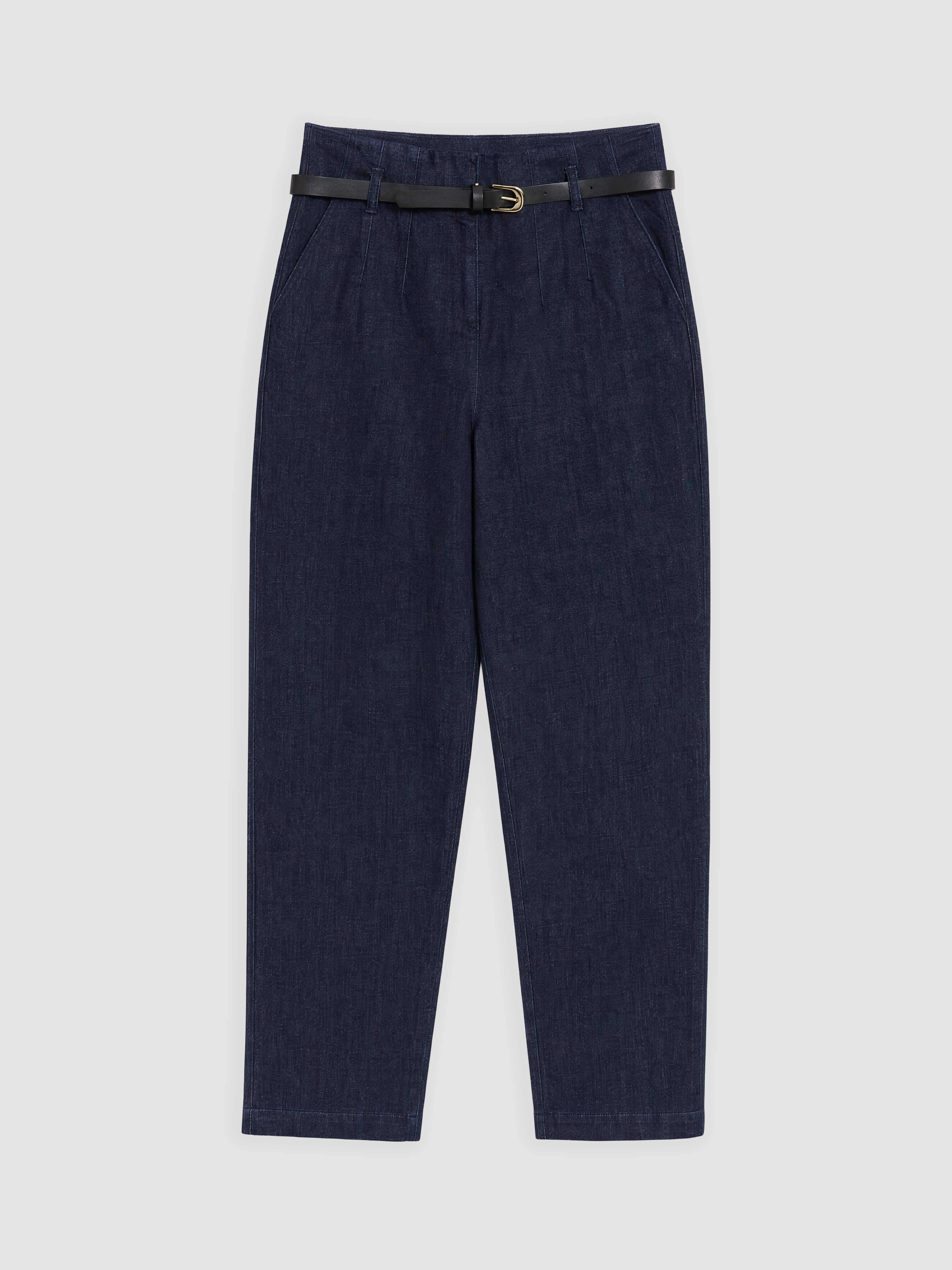 LCWAIKIKI Classic Kemerli Slim Mom Kadın Jean Pantolon görsel 5