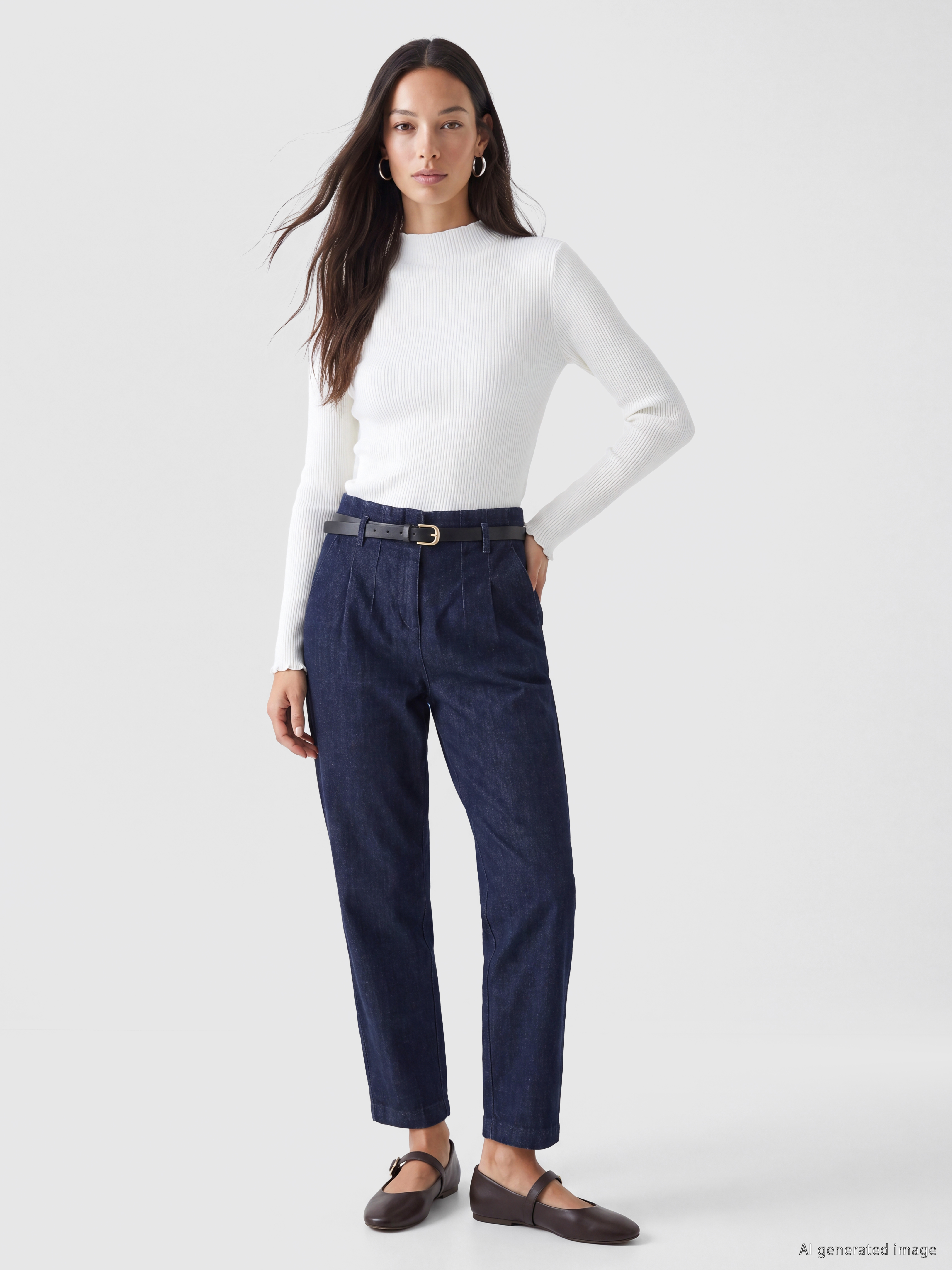 LCWAIKIKI Classic Kemerli Slim Mom Kadın Jean Pantolon