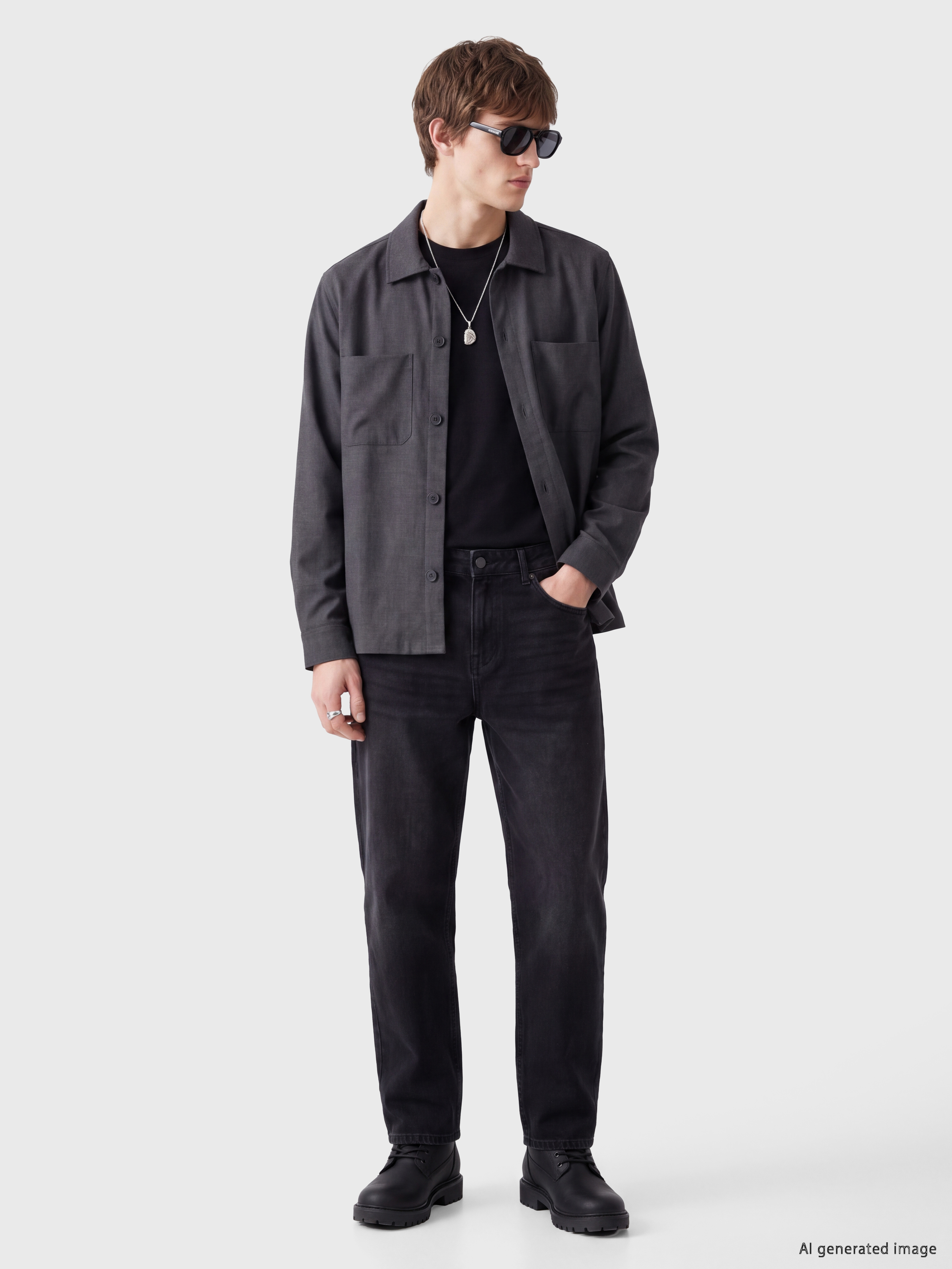 XSIDE Loose Fit Armürlü Erkek Gömlek görsel 2