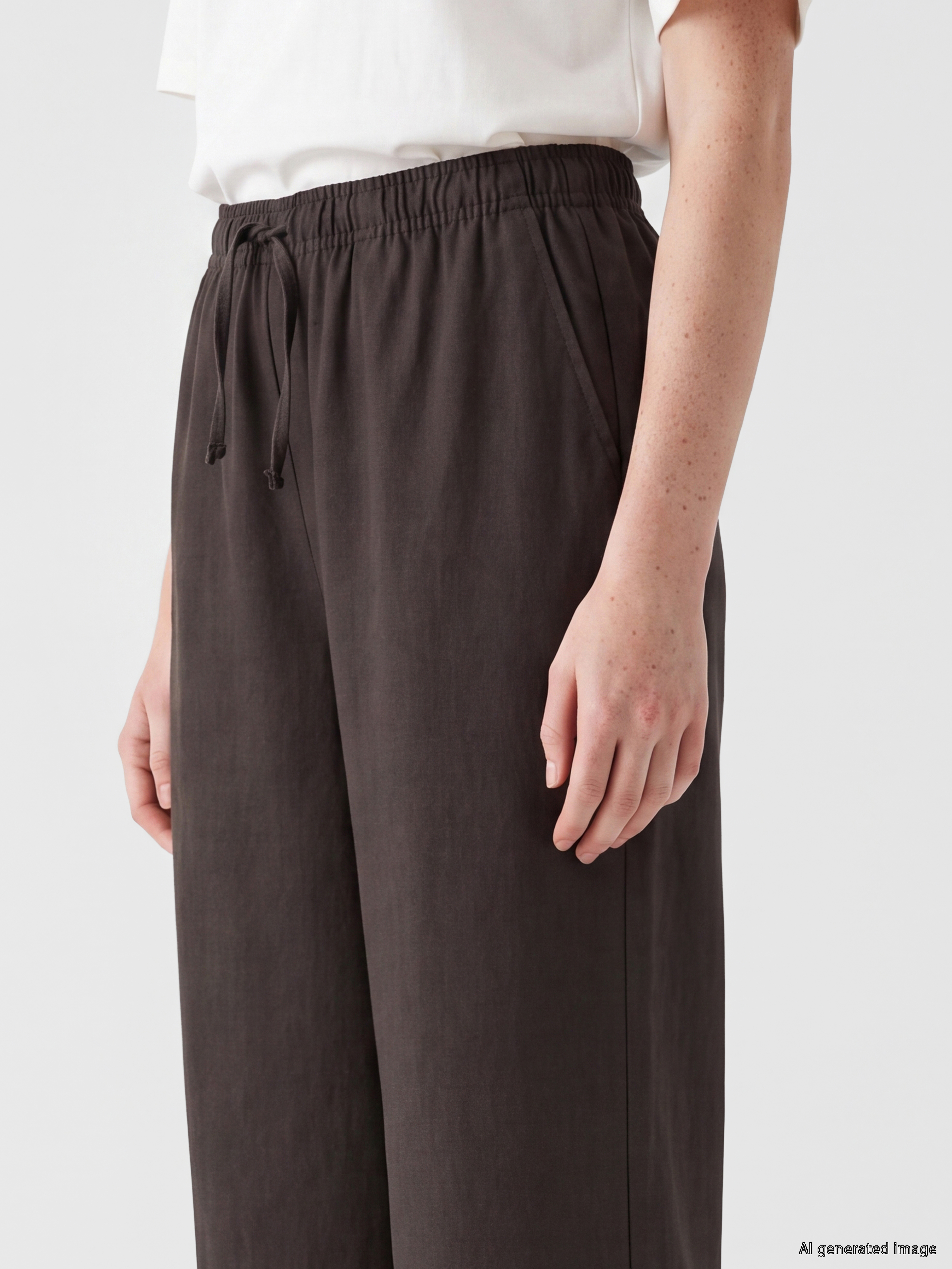 XSIDE Beli Lastikli Geniş Paça Kadın Pantolon görsel 3
