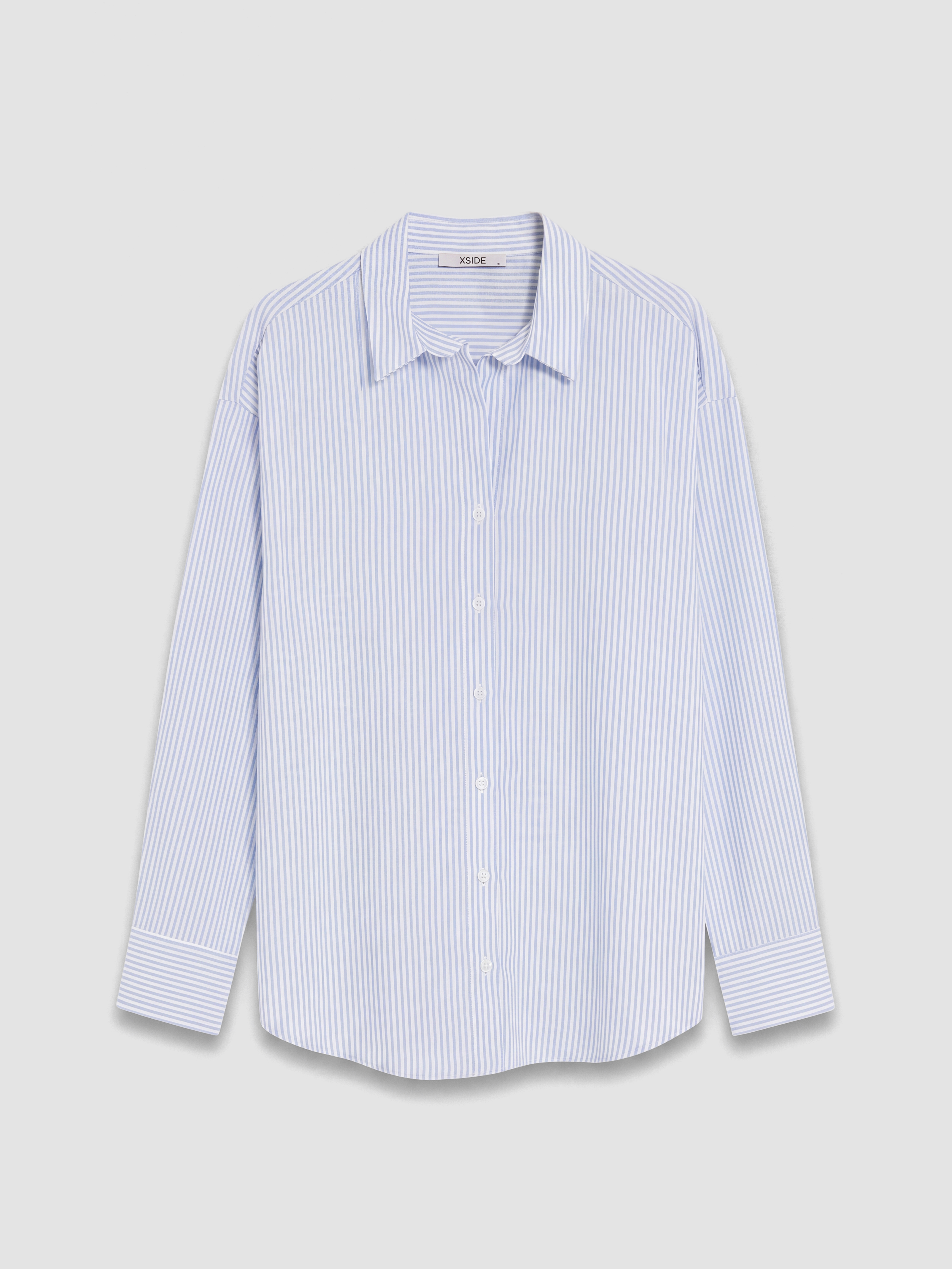 XSIDE Çizgili Oversize Oxford Kadın Gömlek görsel 5