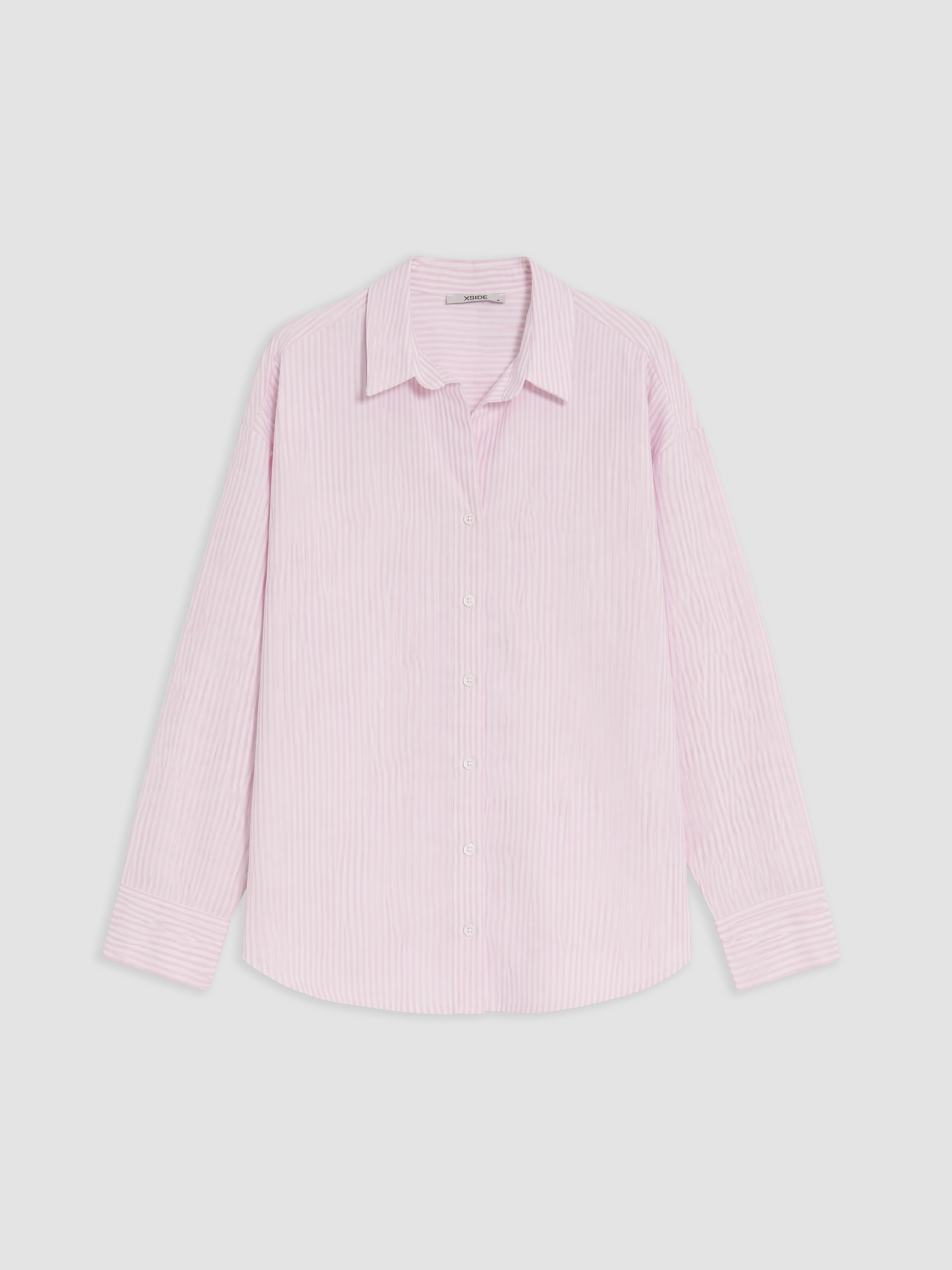 XSIDE Çizgili Oversize Oxford Kadın Gömlek görsel 5