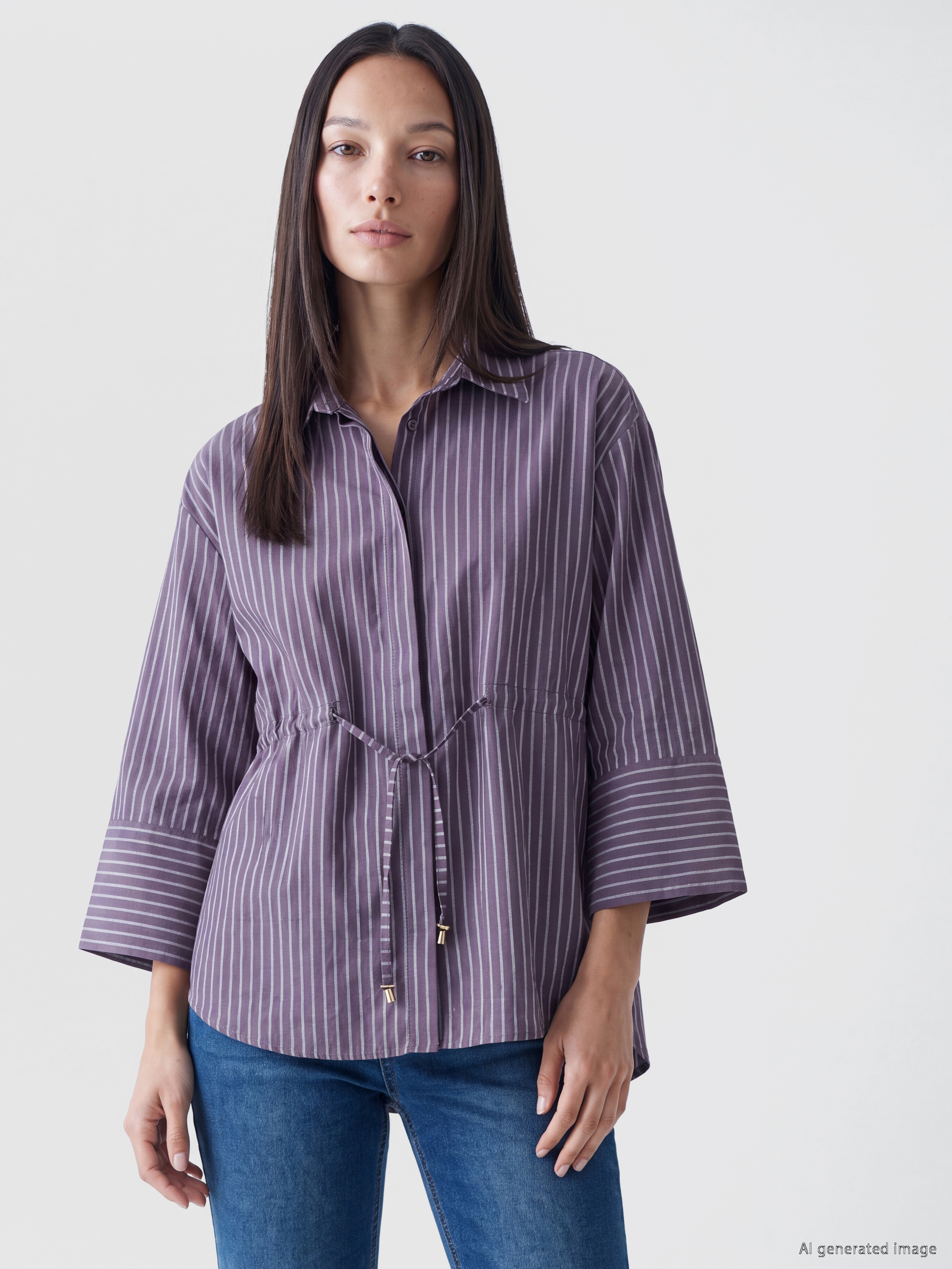 LCW EVERYDAY Bağcıklı Modal Karışımlı Oversize Kadın Gömlek