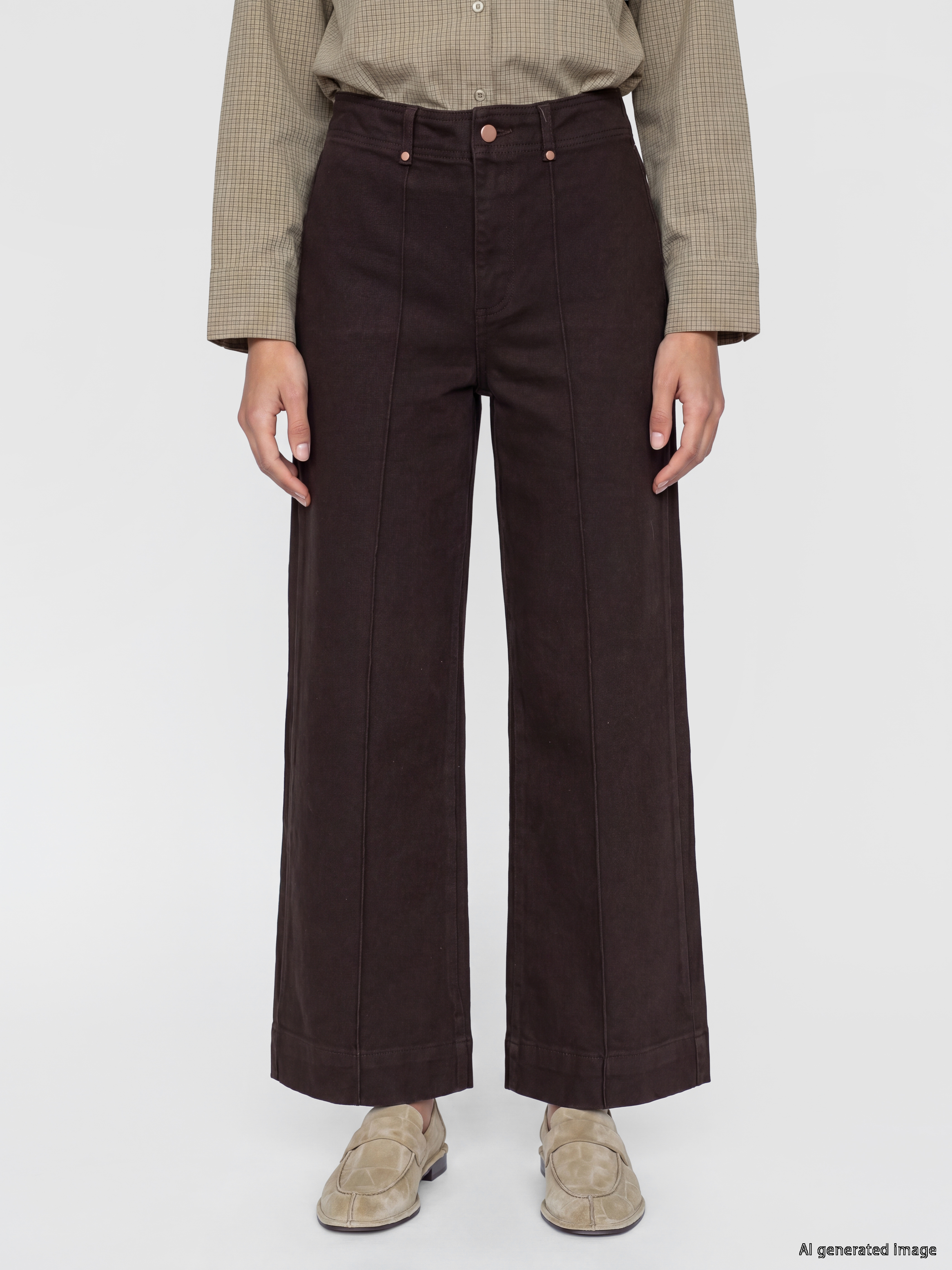 LCW Modest Wideleg Kadın Jean Pantolon görsel 2