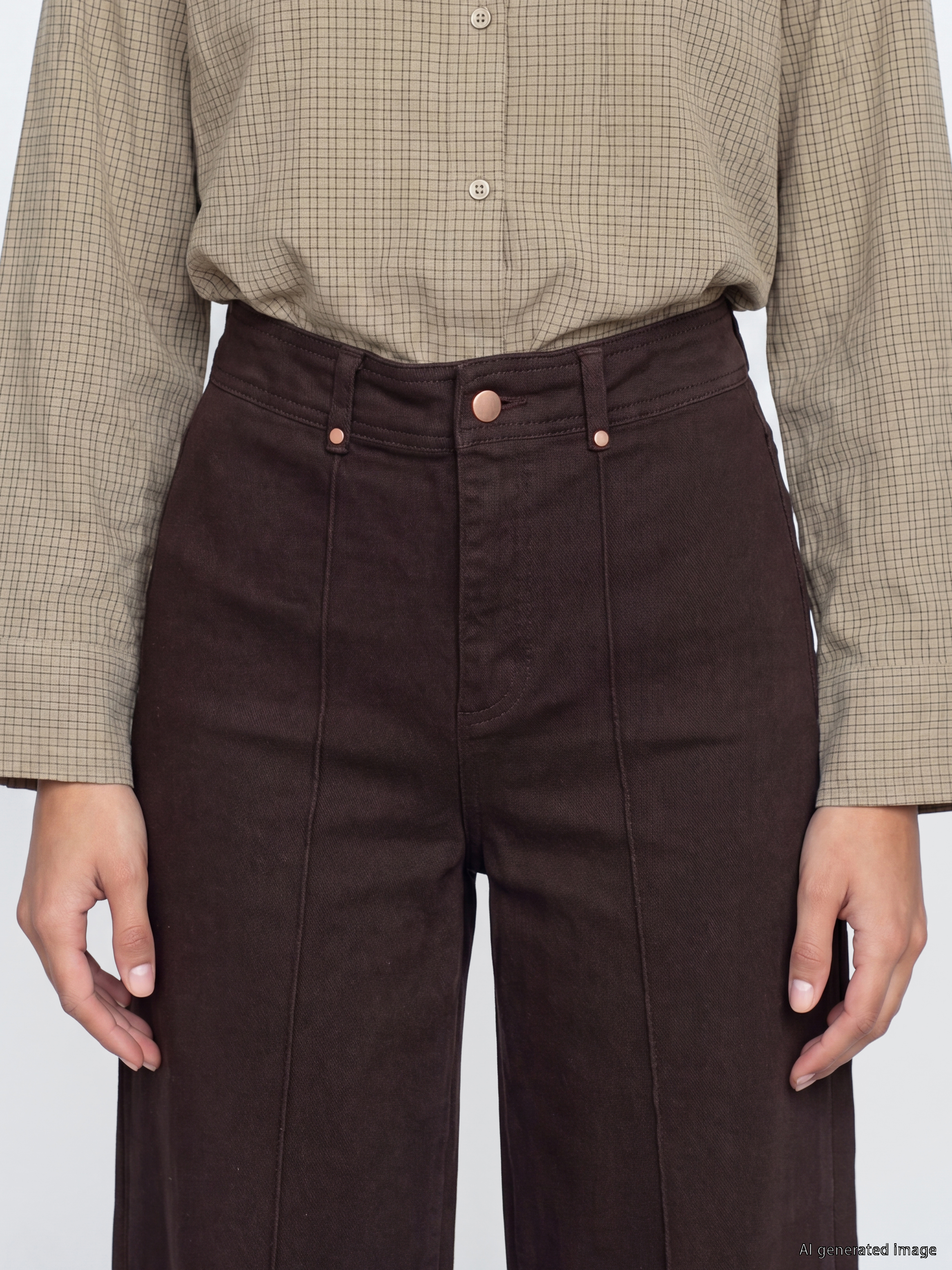 LCW Modest Wideleg Kadın Jean Pantolon görsel 3