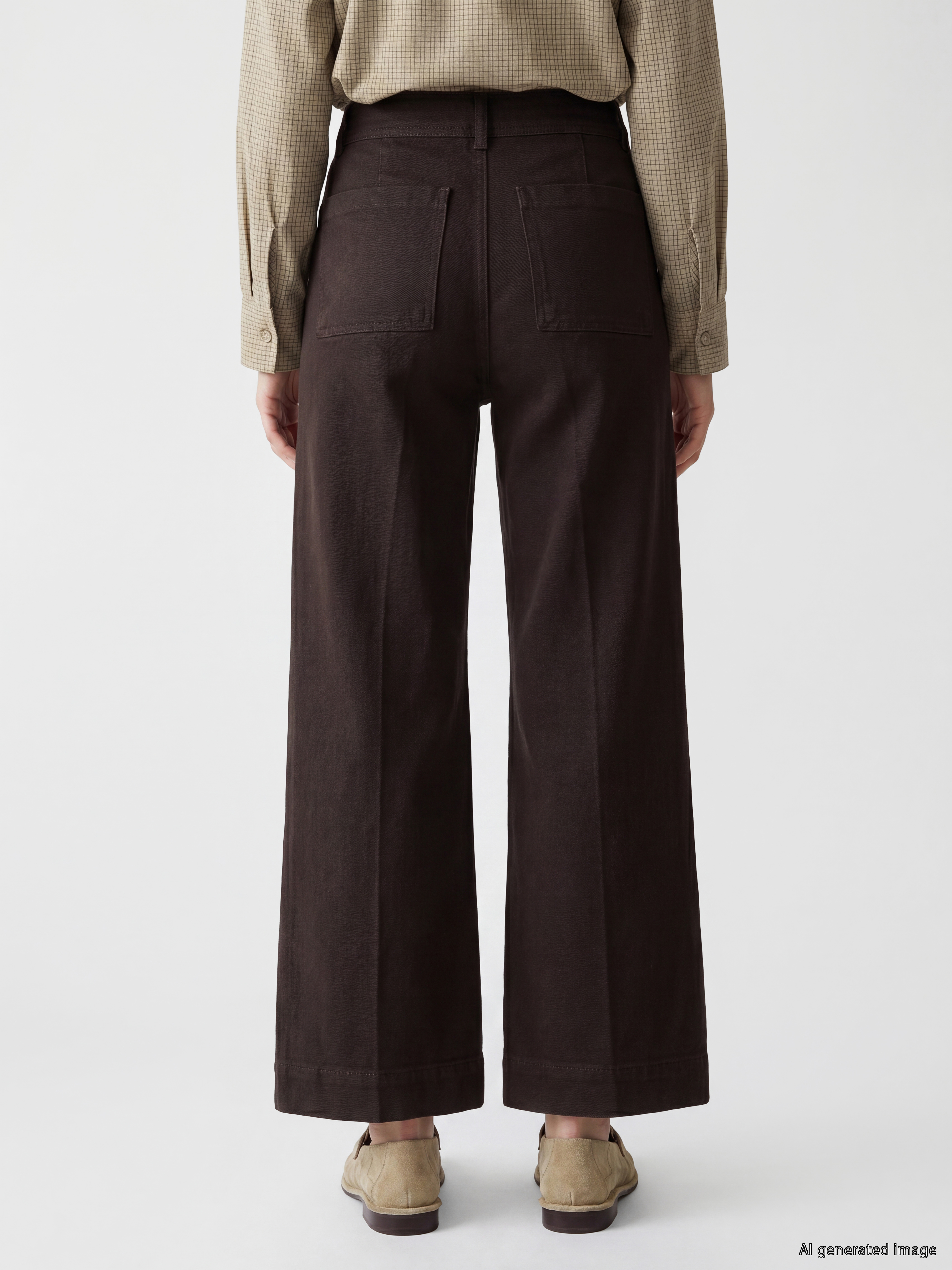 LCW Modest Wideleg Kadın Jean Pantolon görsel 4
