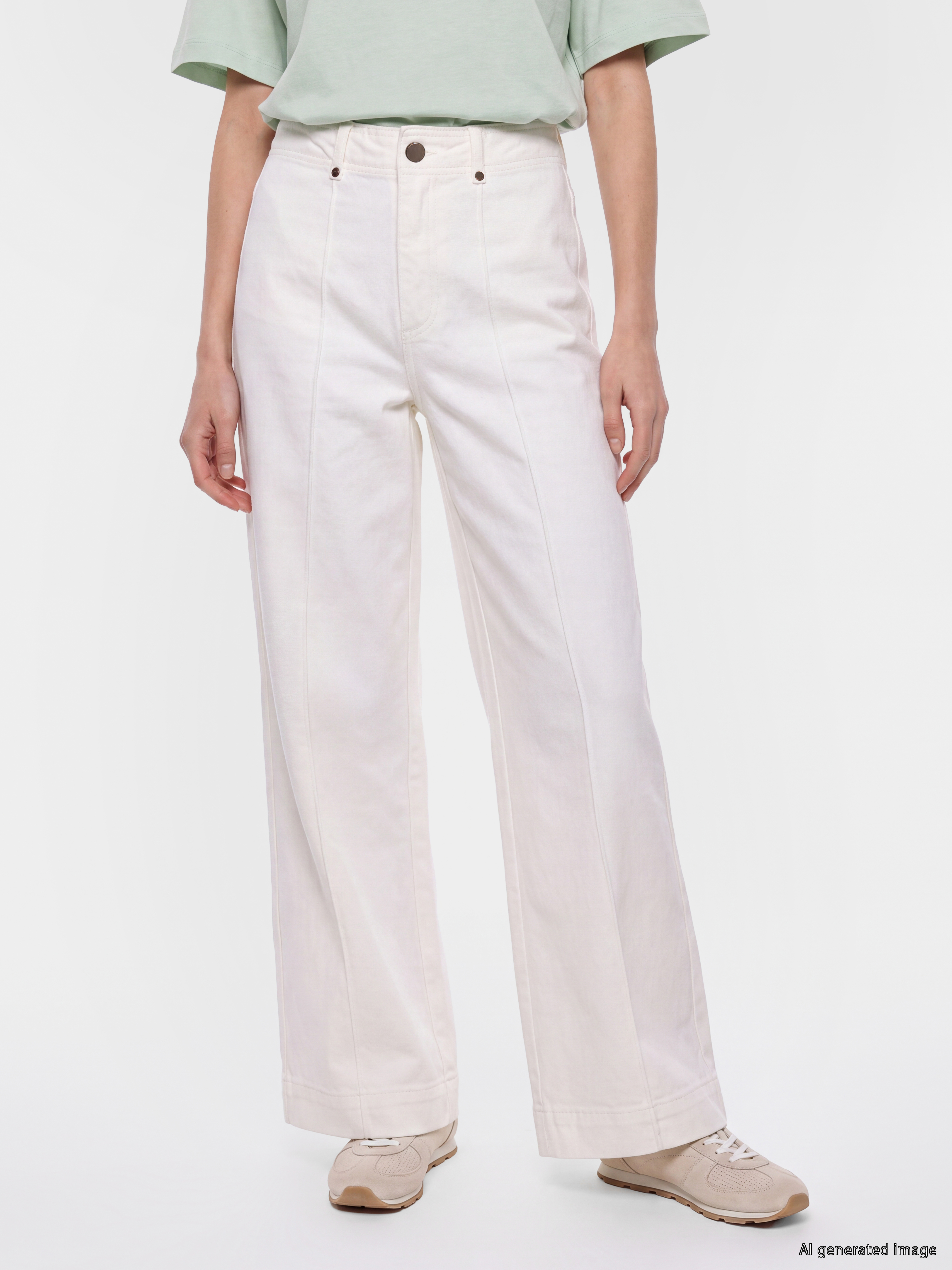 LCW Modest Wideleg Kadın Jean Pantolon görsel 2