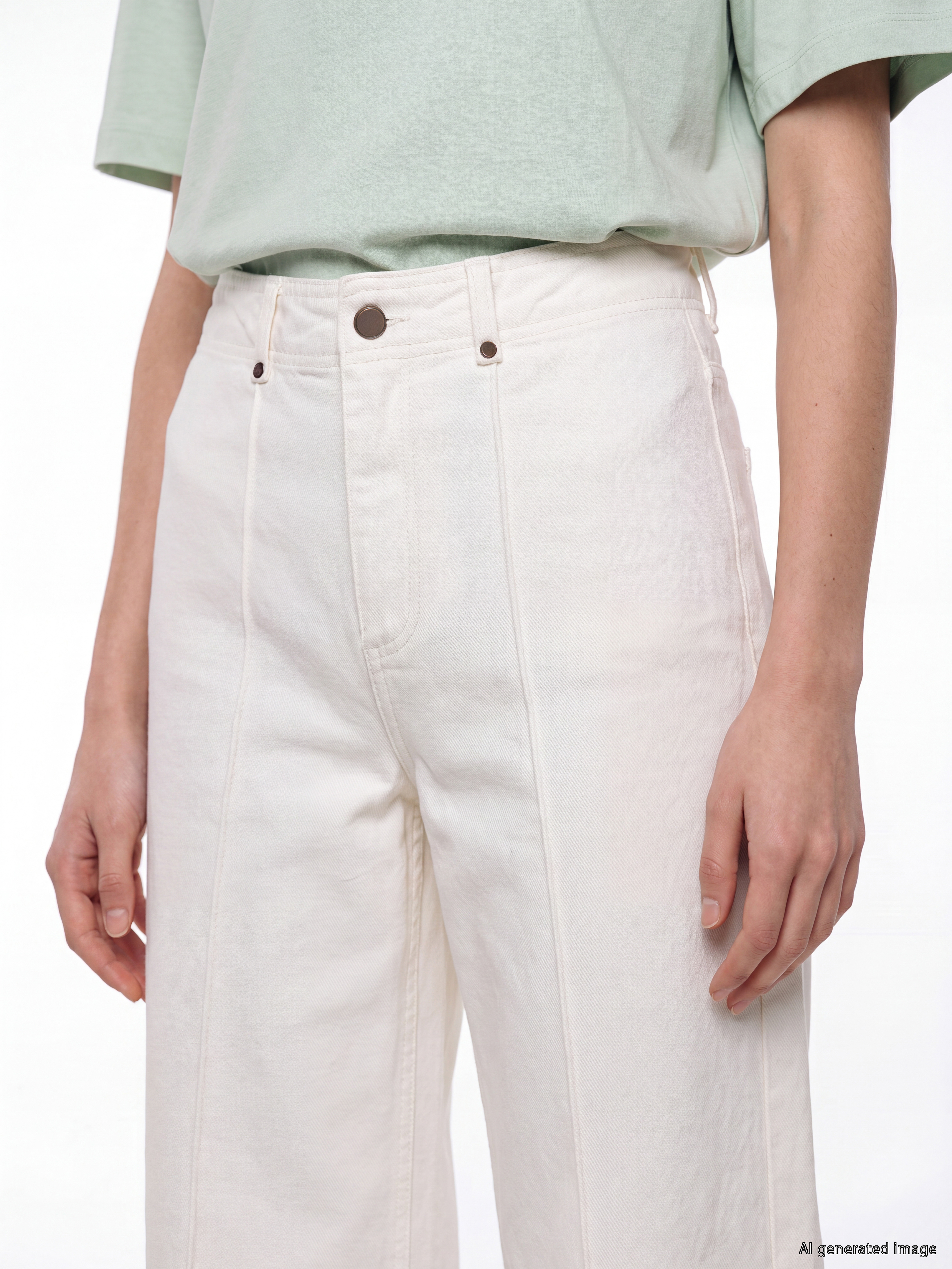 LCW Modest Wideleg Kadın Jean Pantolon görsel 3