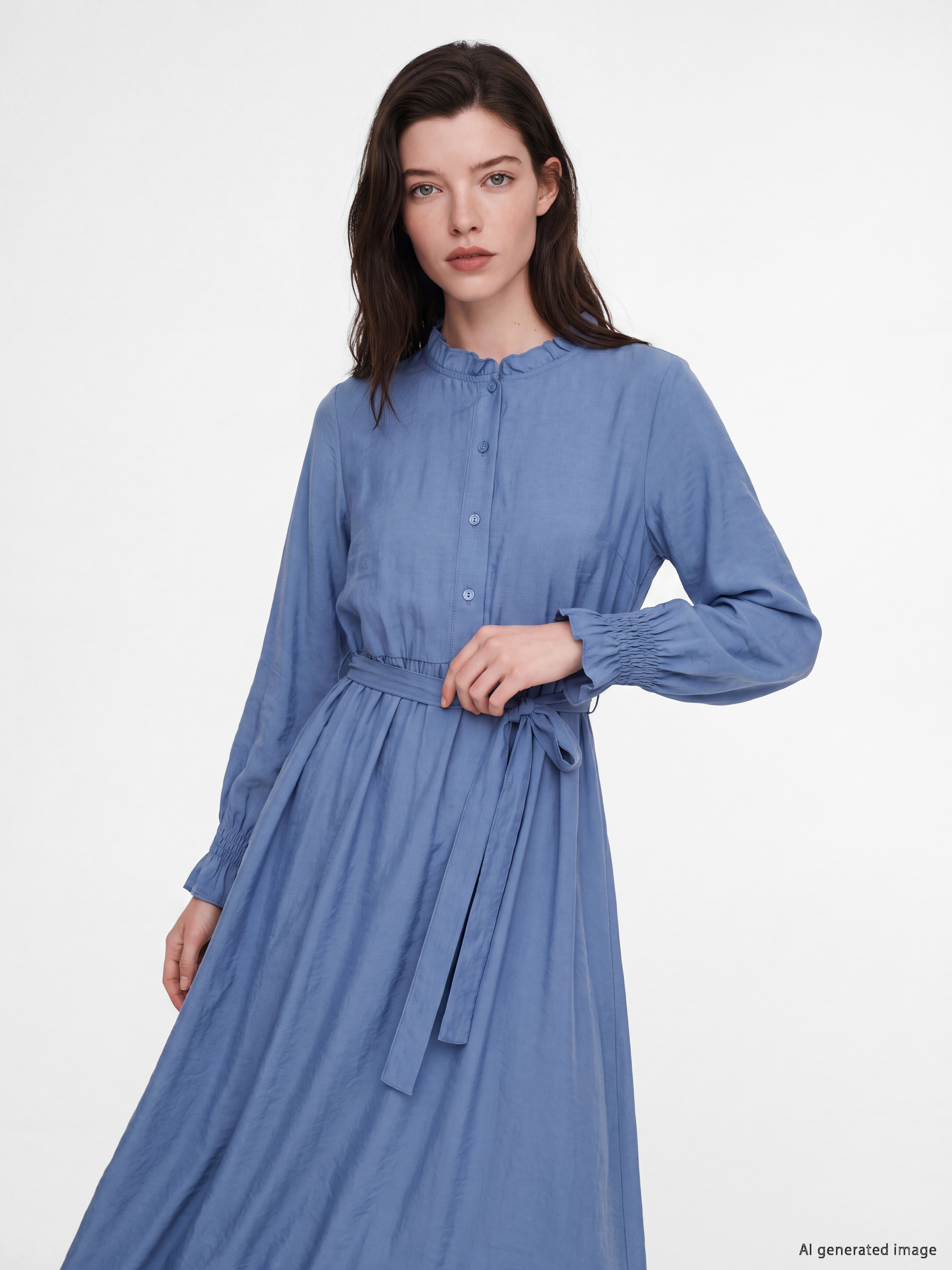 LCW Comfort Kuşaklı Belden Oturtmalı Elbise görsel 2