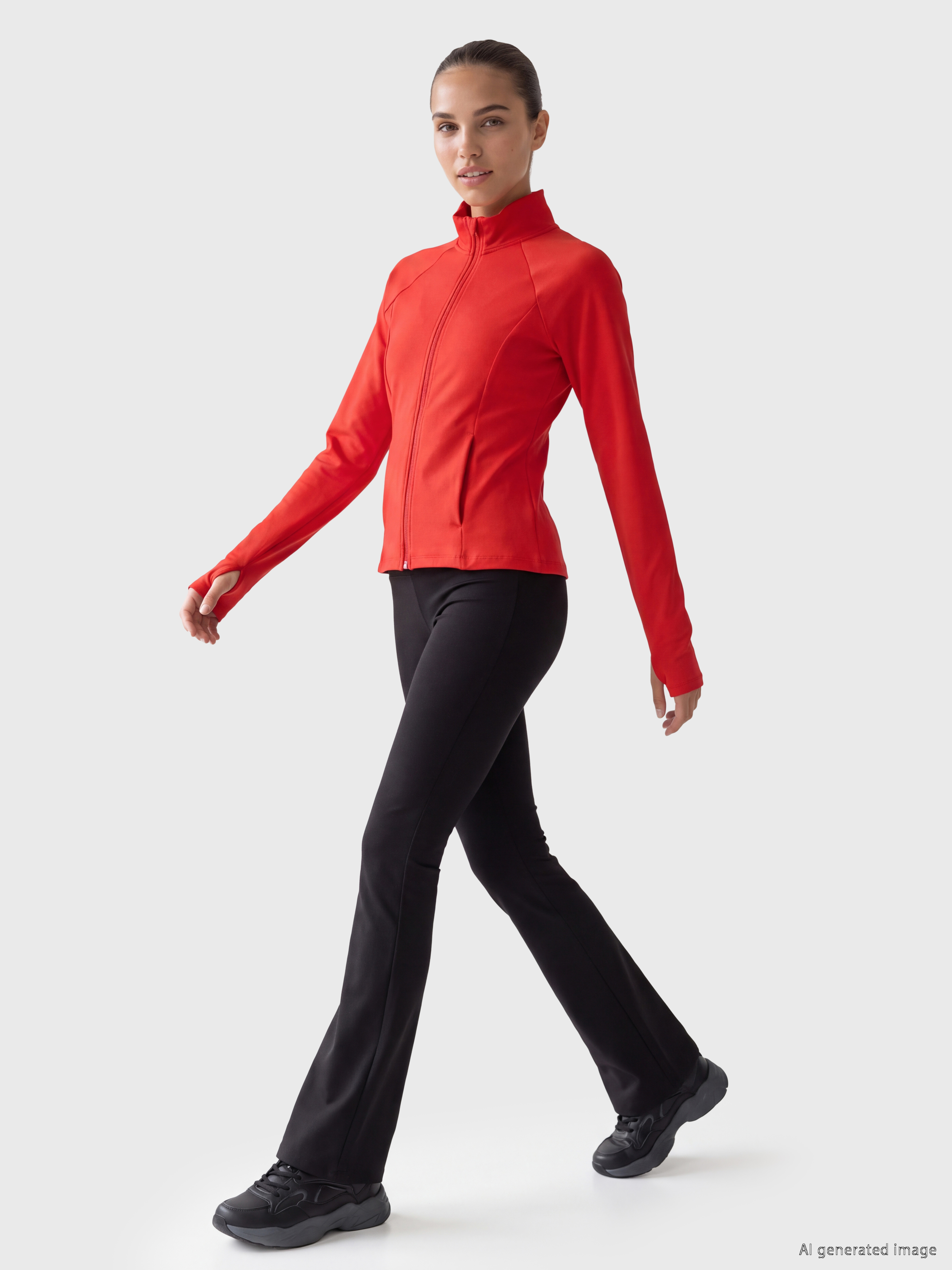 KOOR SPORT Dik Yaka Kadın Fermuarlı Sweatshirt görsel 2