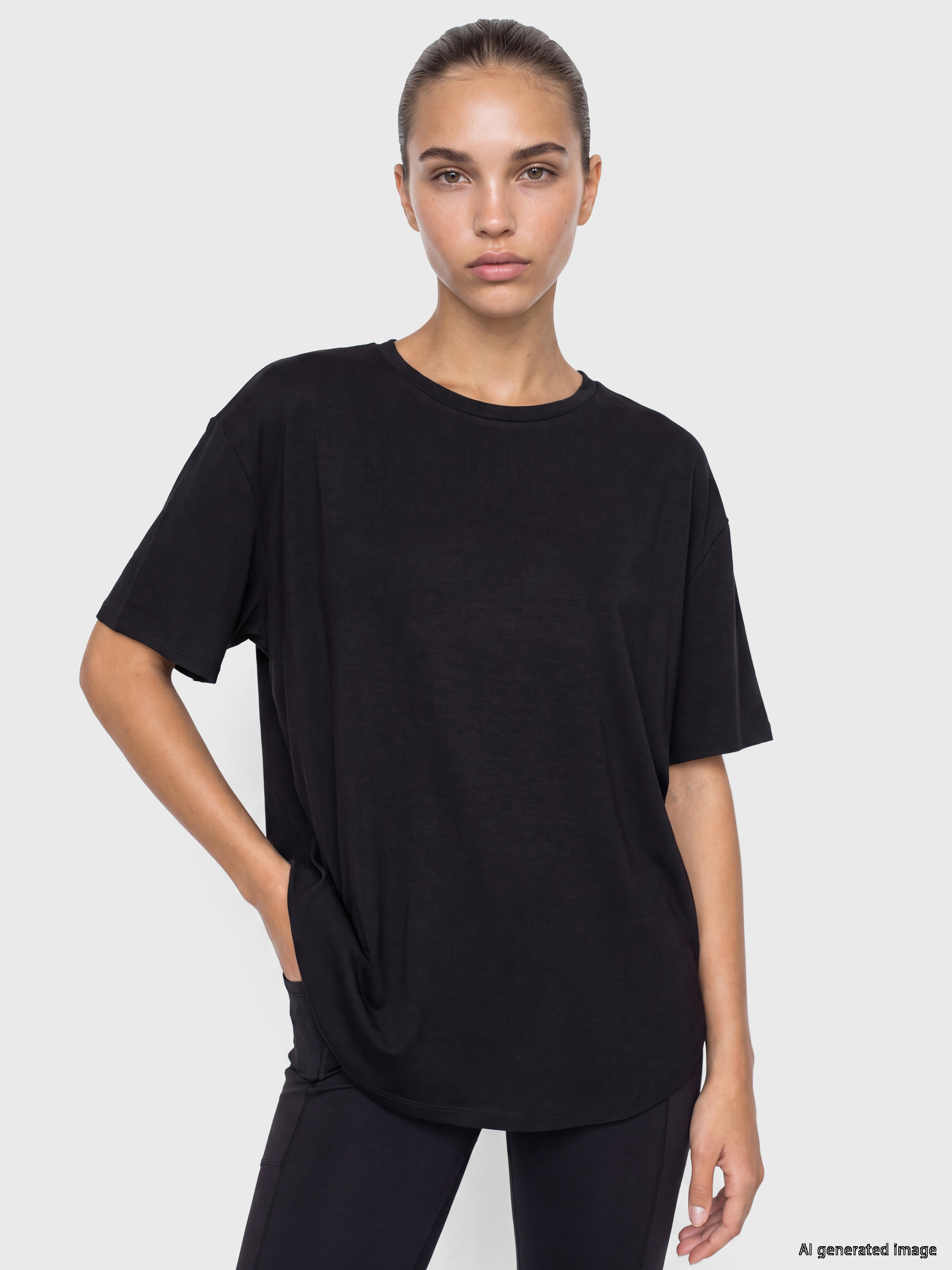 KOOR SPORT Modal Karışımlı Oversize Kadın Spor Tişört