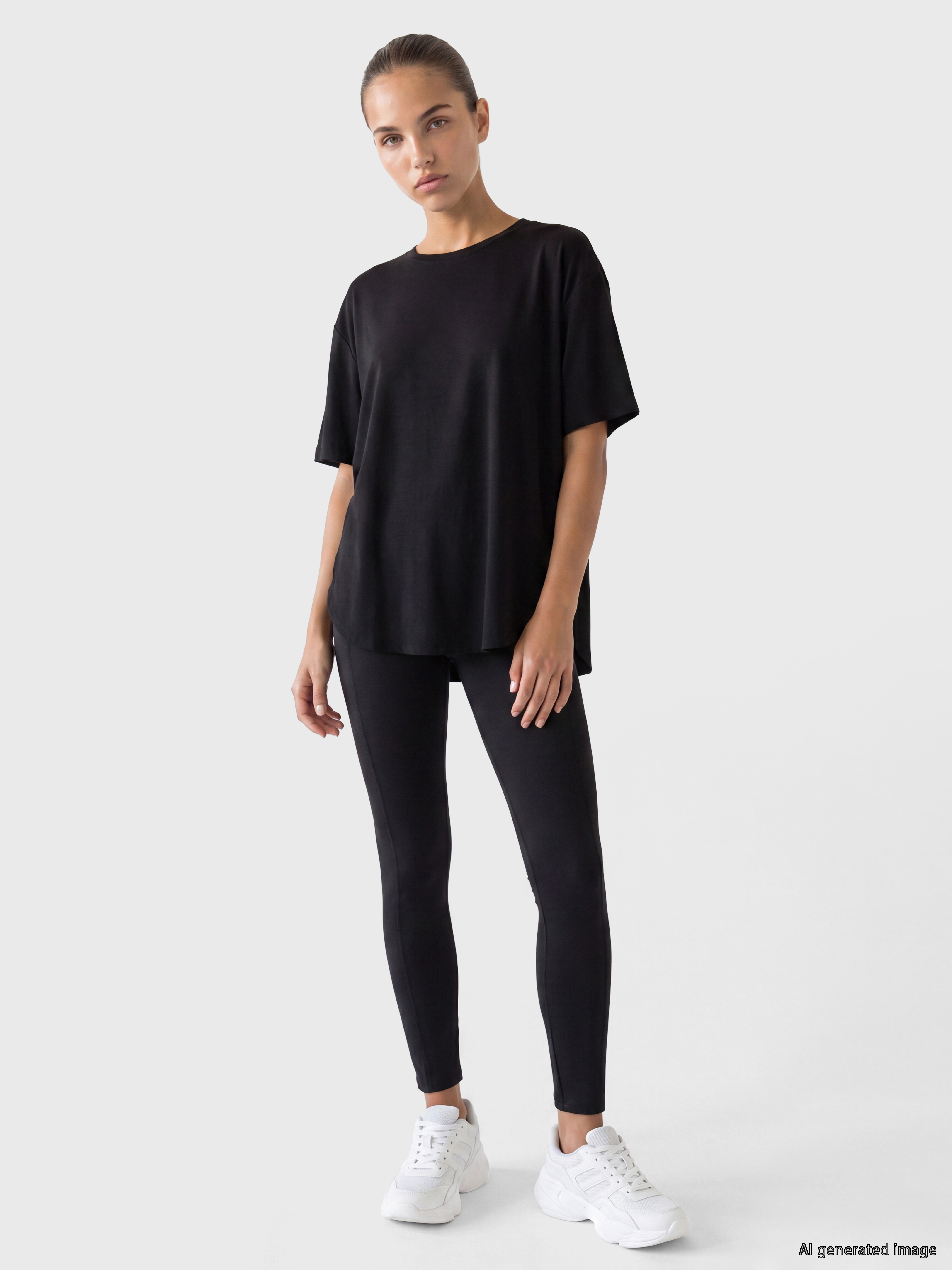 KOOR SPORT Modal Karışımlı Oversize Kadın Spor Tişört görsel 2