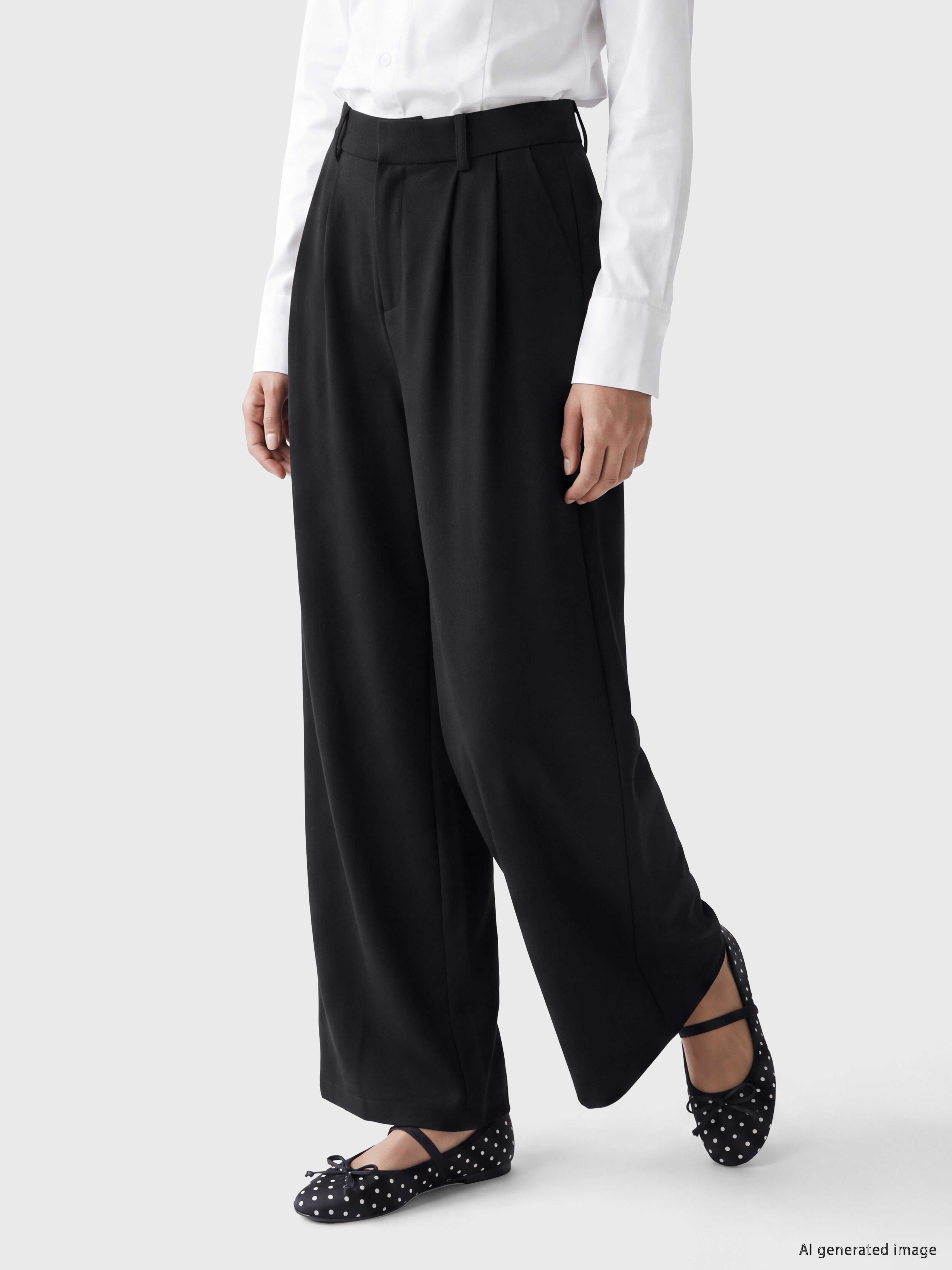 XSIDE Loose Fit Soft Touch Kadın Pileli Pantolon görsel 2