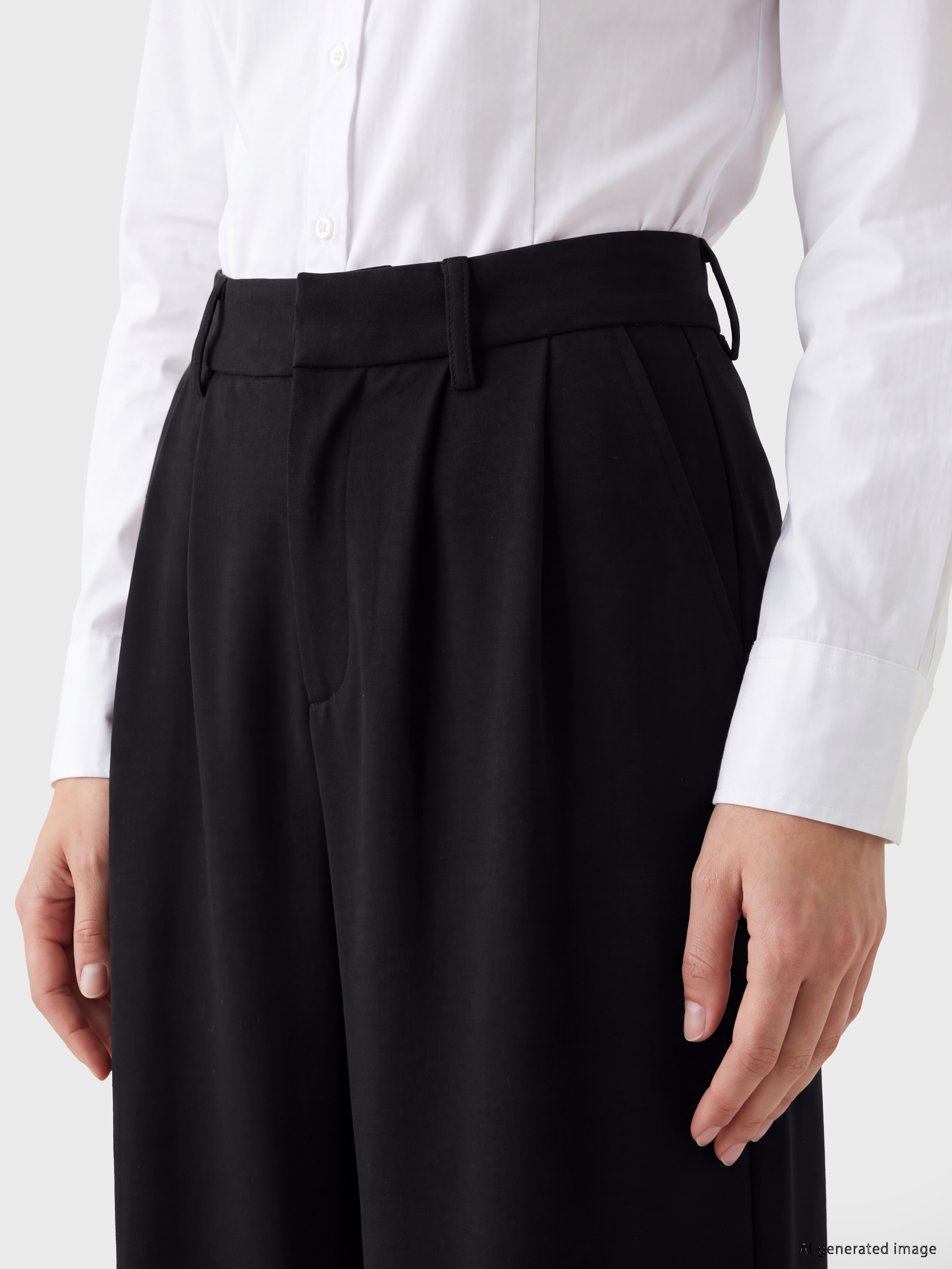 XSIDE Loose Fit Soft Touch Kadın Pileli Pantolon görsel 3