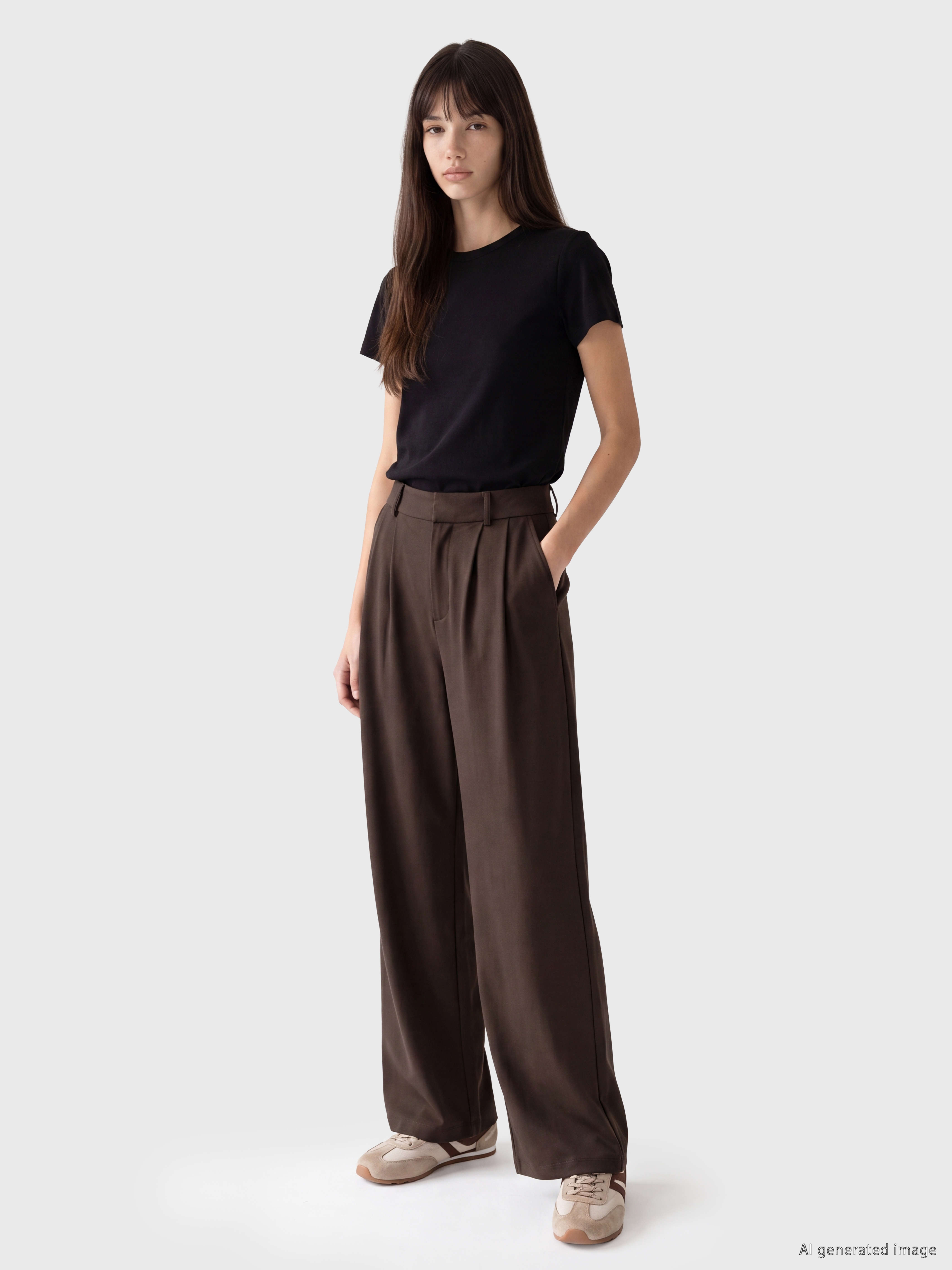 XSIDE Loose Fit Soft Touch Kadın Pileli Pantolon görsel 2