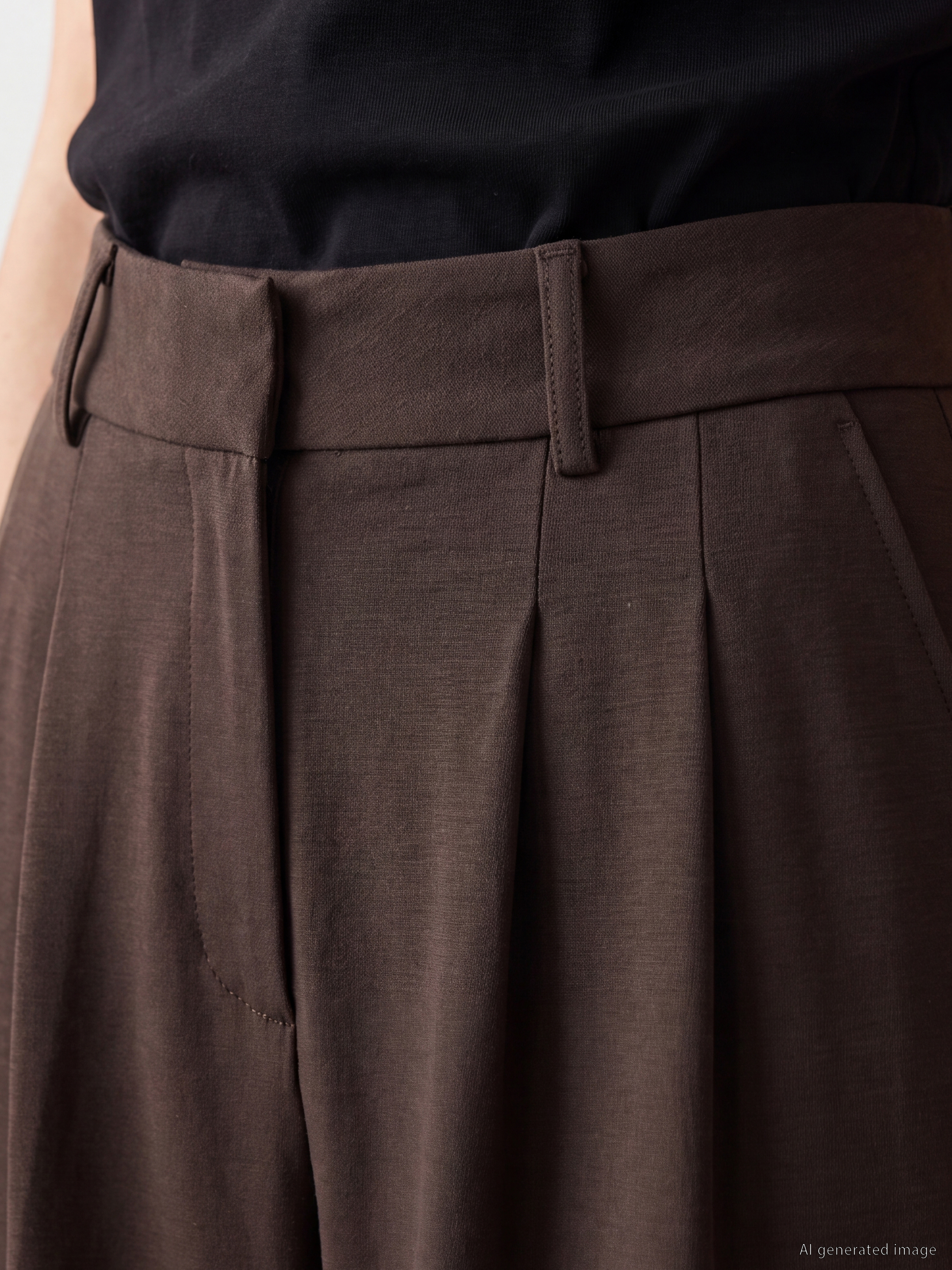 XSIDE Loose Fit Soft Touch Kadın Pileli Pantolon görsel 4