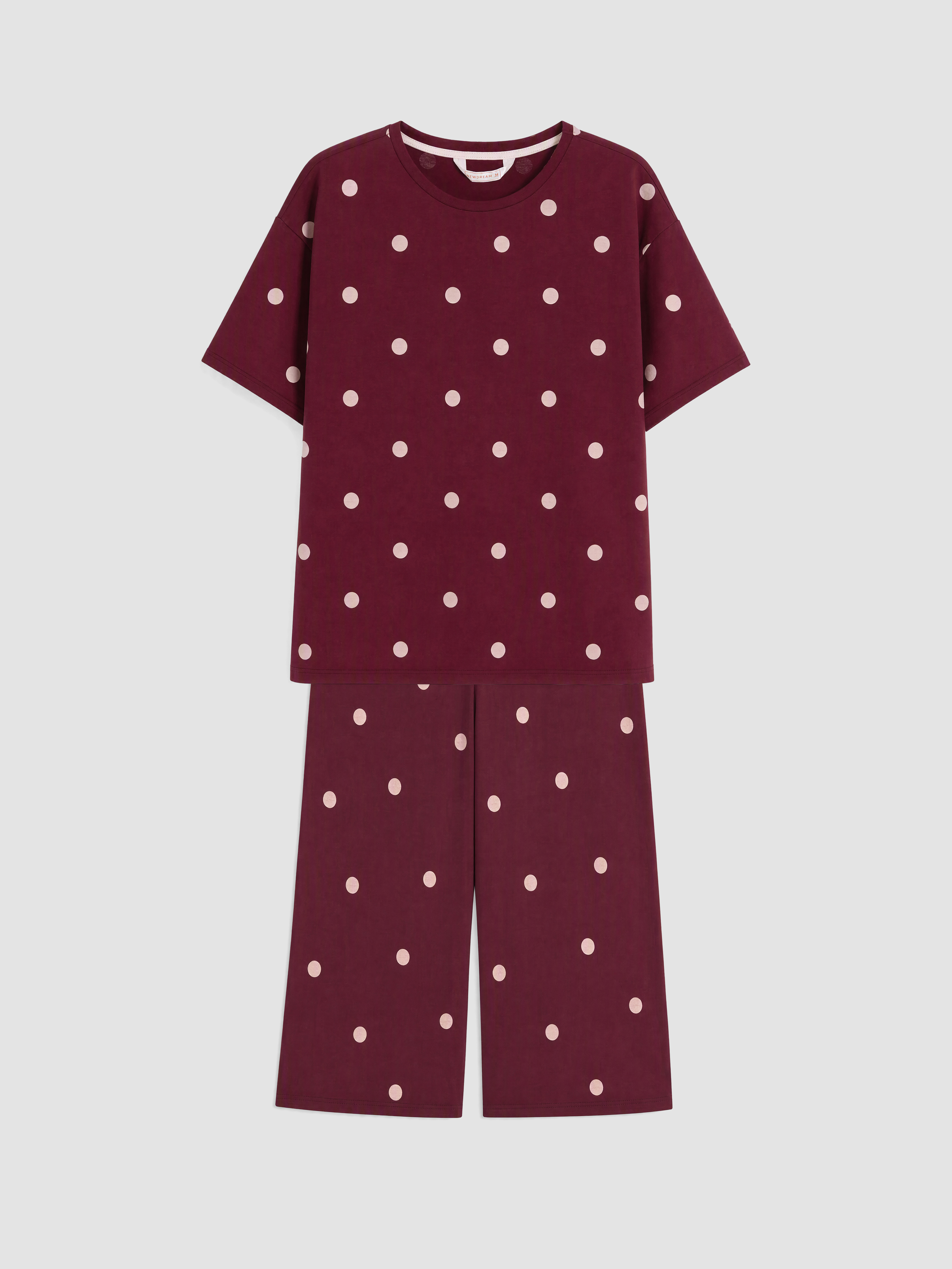 LCW DREAM Puantiyeli Kadın Kaprili Pijama Takımı görsel 6