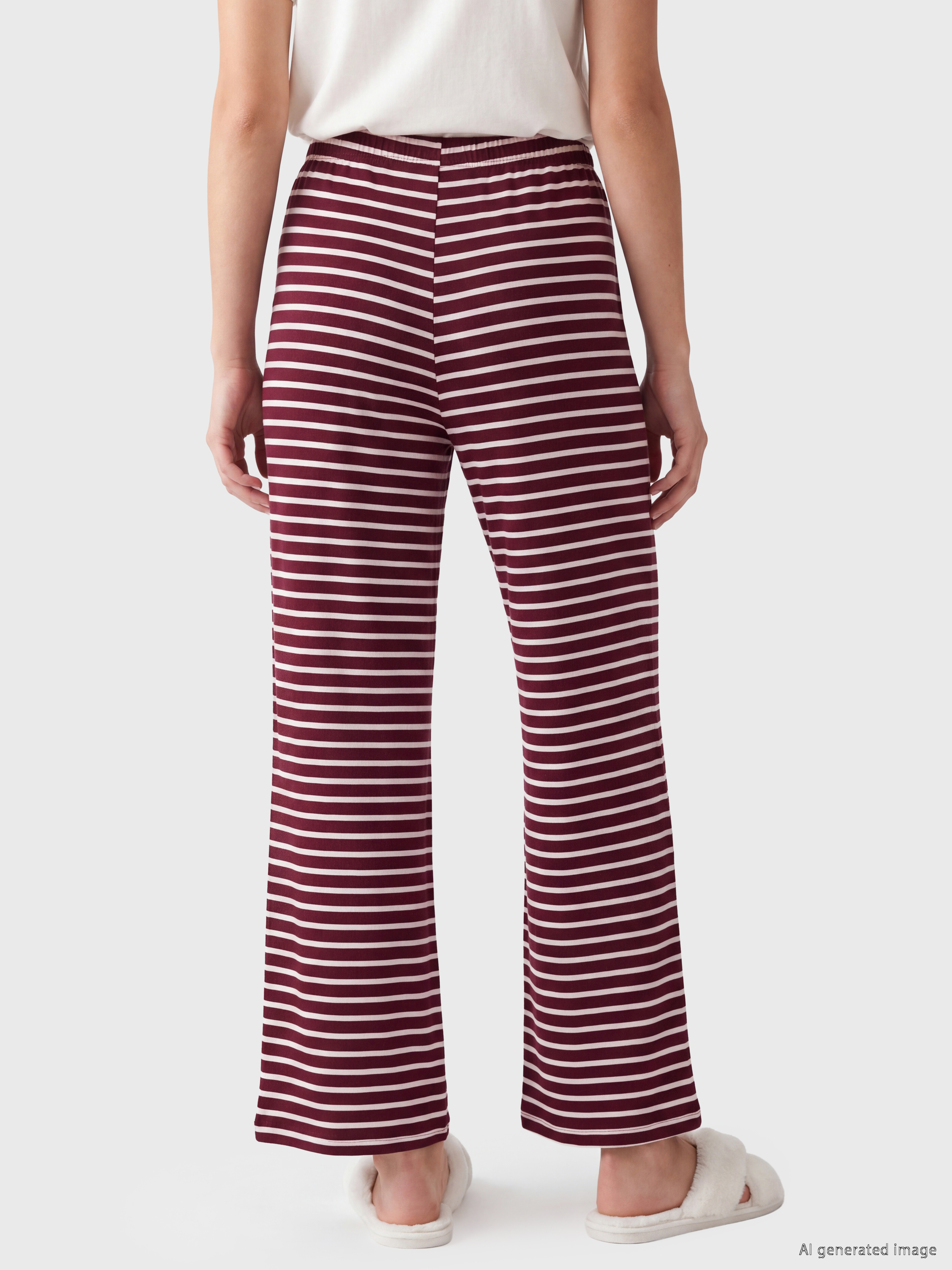 LCW DREAM Beli Lastikli Çizgili Kadın Pijama Altı görsel 4
