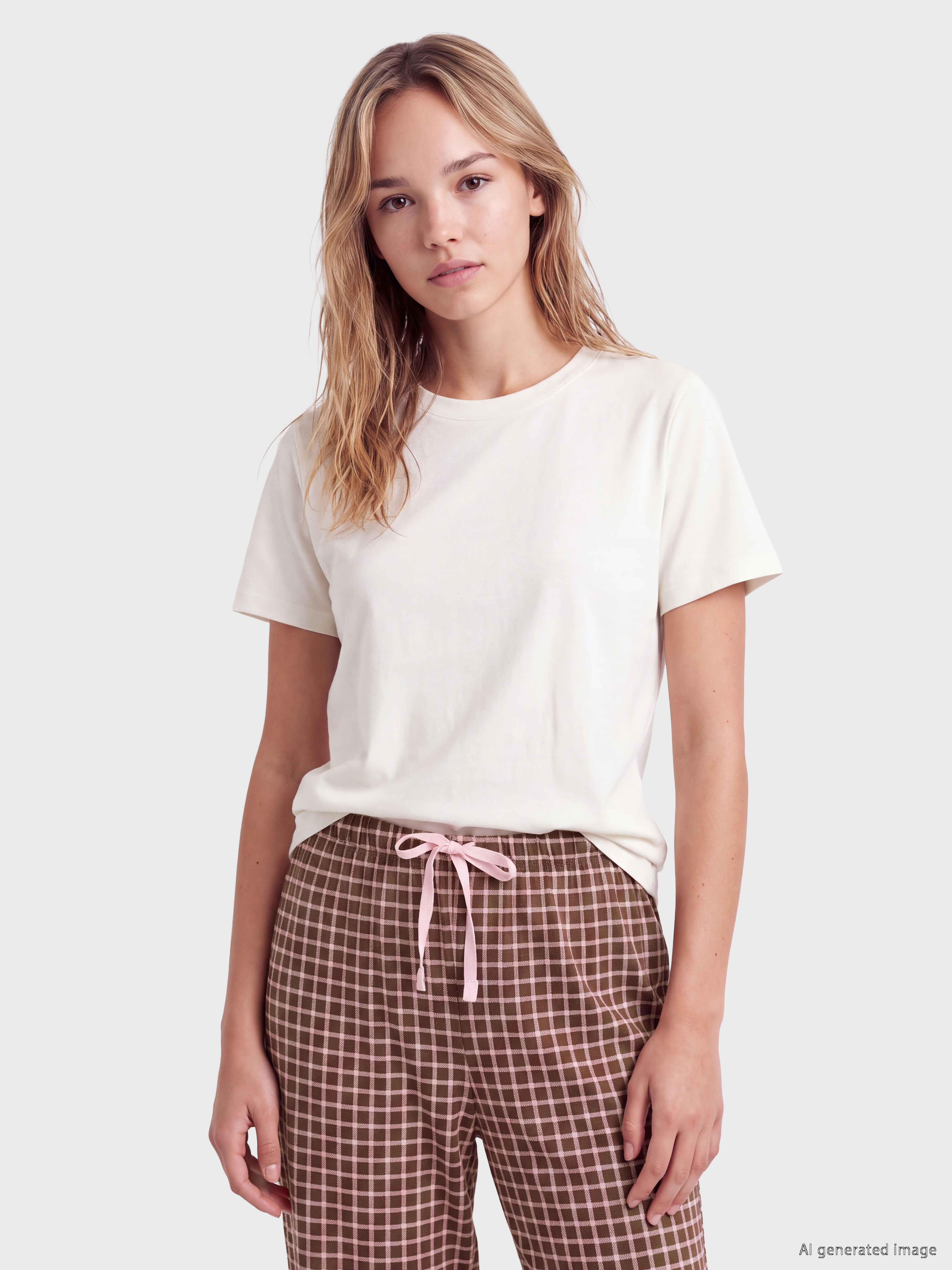 LCW DREAM Beli Lastikli Ekose Kadın Pijama Alt