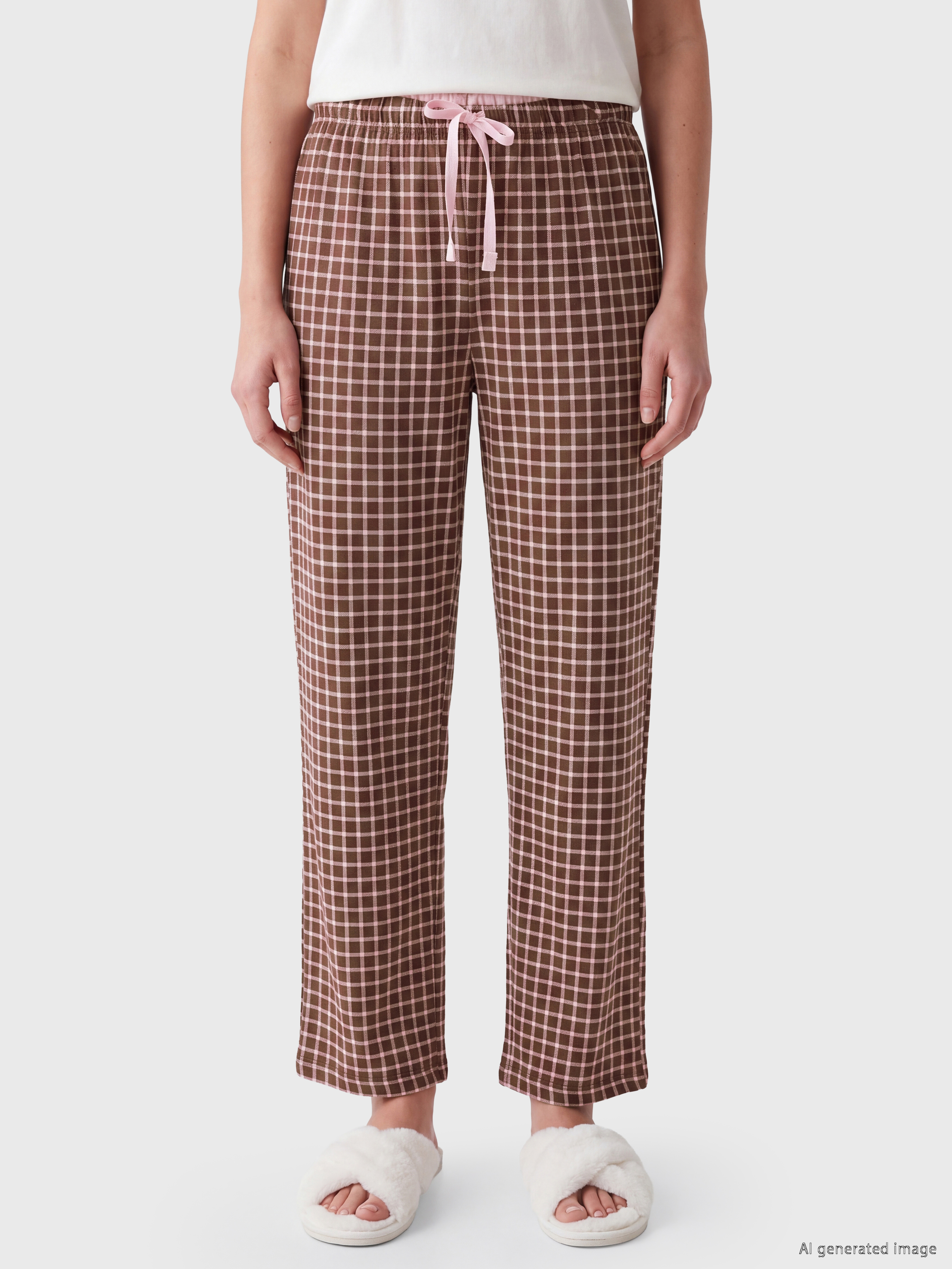 LCW DREAM Beli Lastikli Ekose Kadın Pijama Alt görsel 2