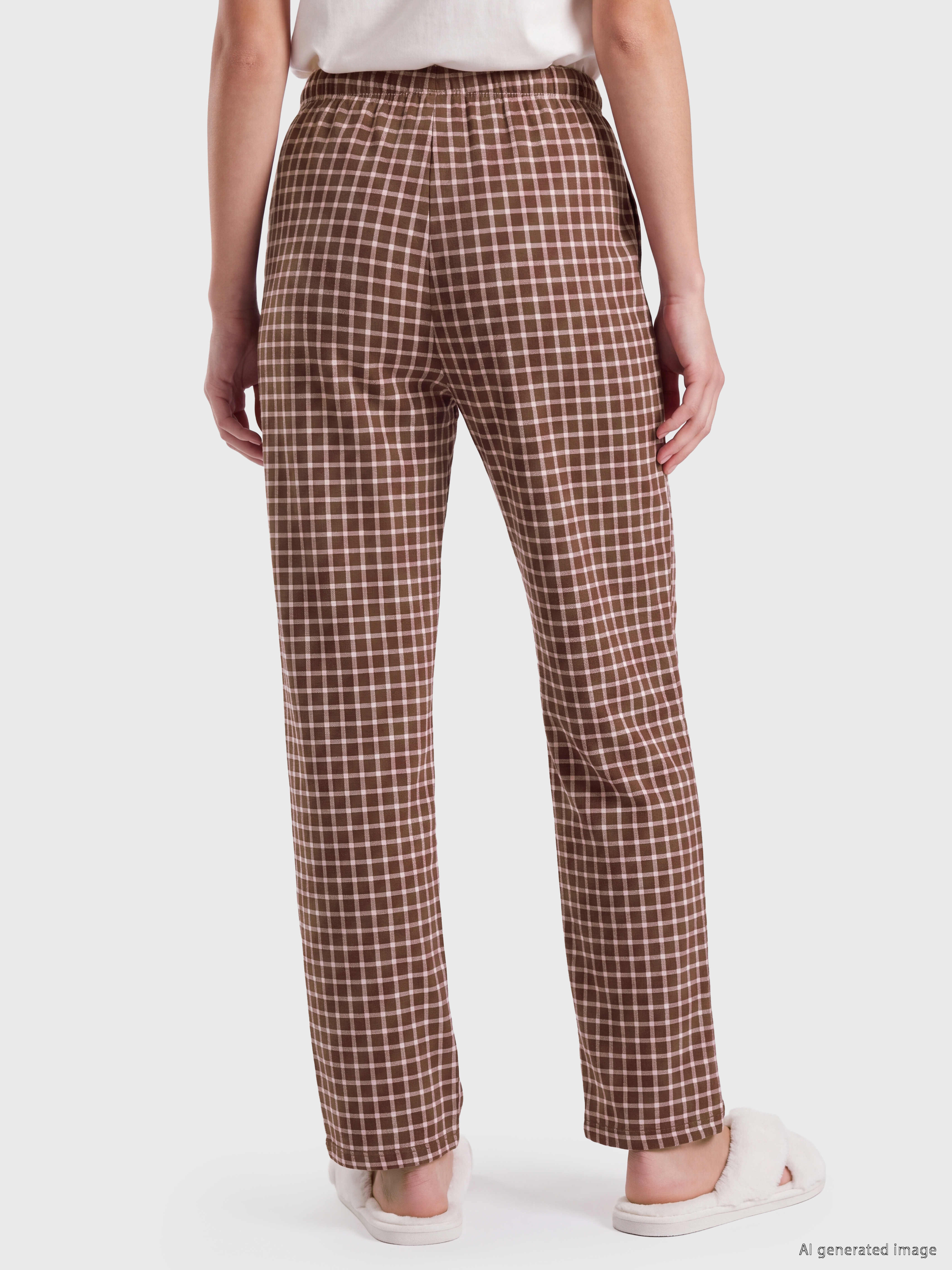 LCW DREAM Beli Lastikli Ekose Kadın Pijama Alt görsel 4