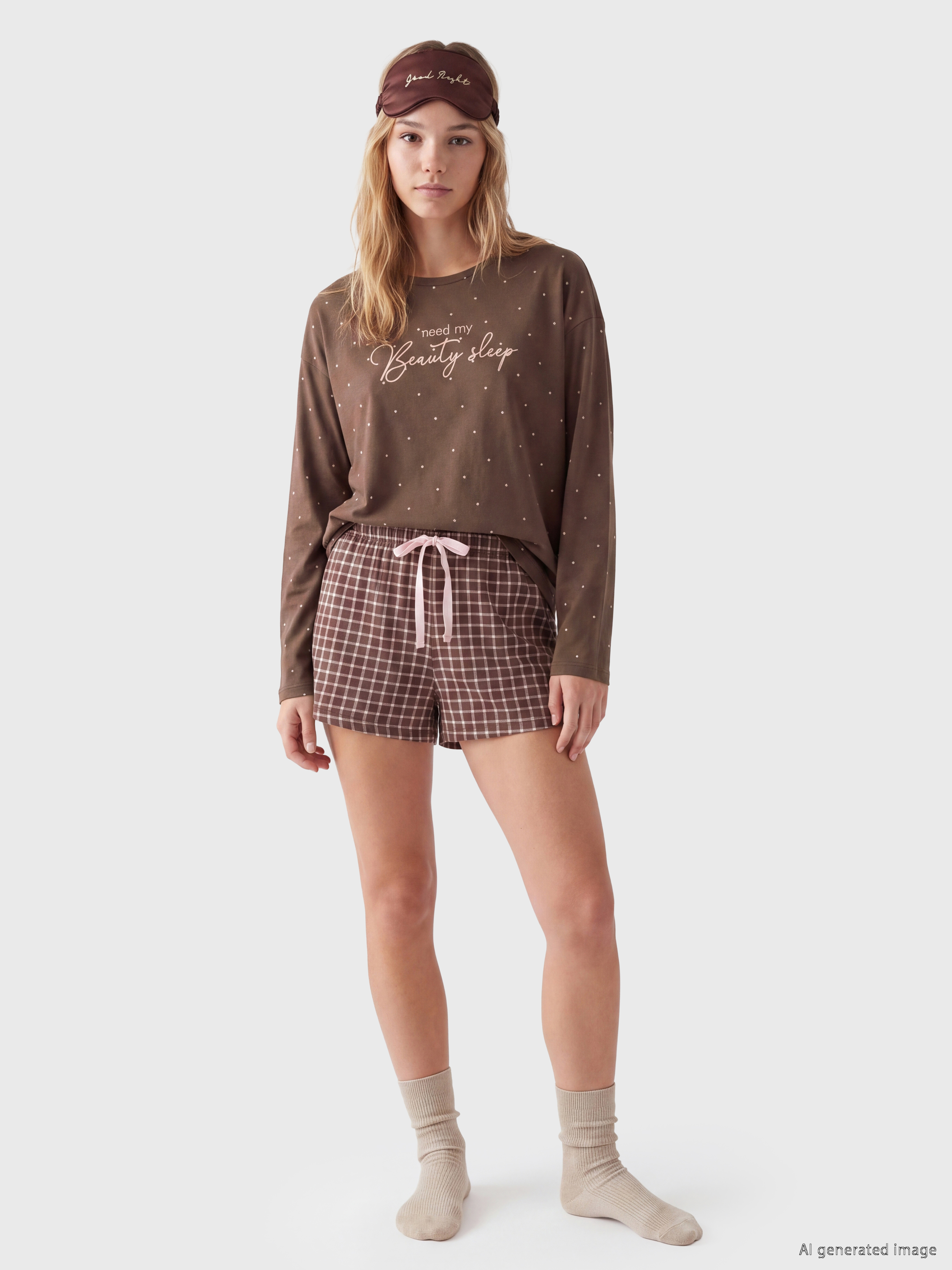 LCW DREAM Desenli Kadın Şortlu Pijama Takımı görsel 2