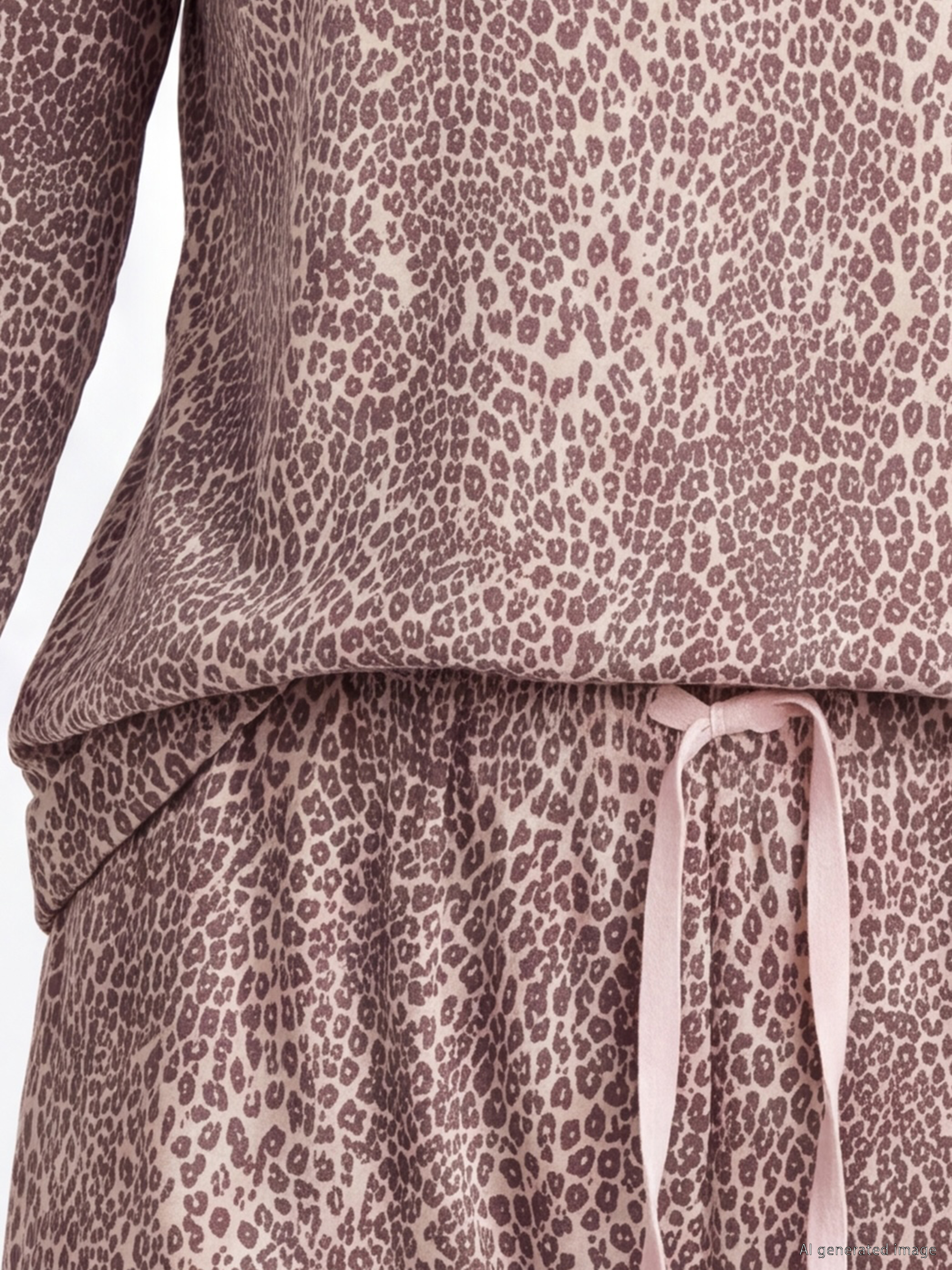 LCW DREAM Leopar Desenli Kadın Pijama Takım görsel 3