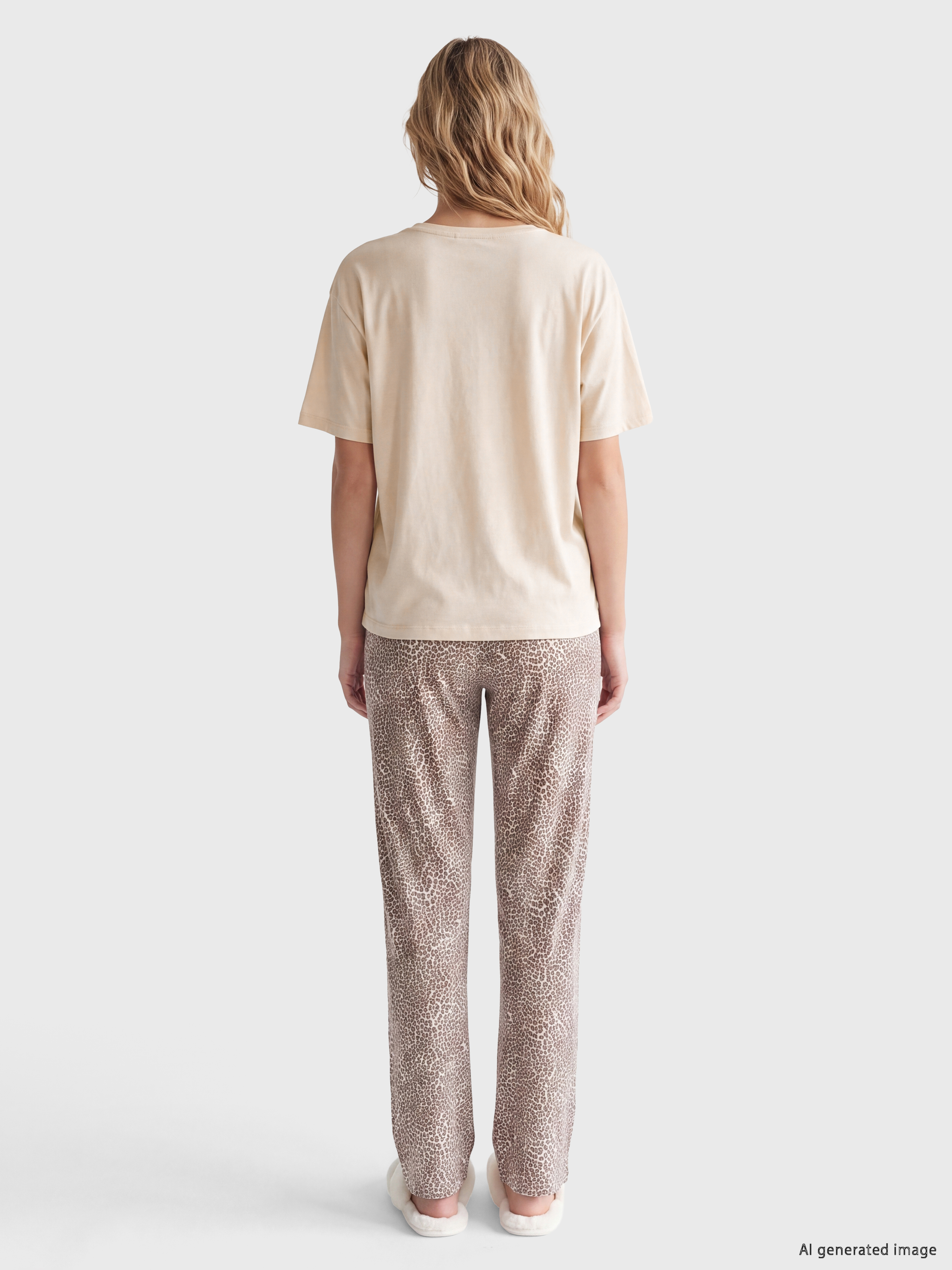 LCW DREAM Leopar Desenli Kadın Pijama Takım görsel 4