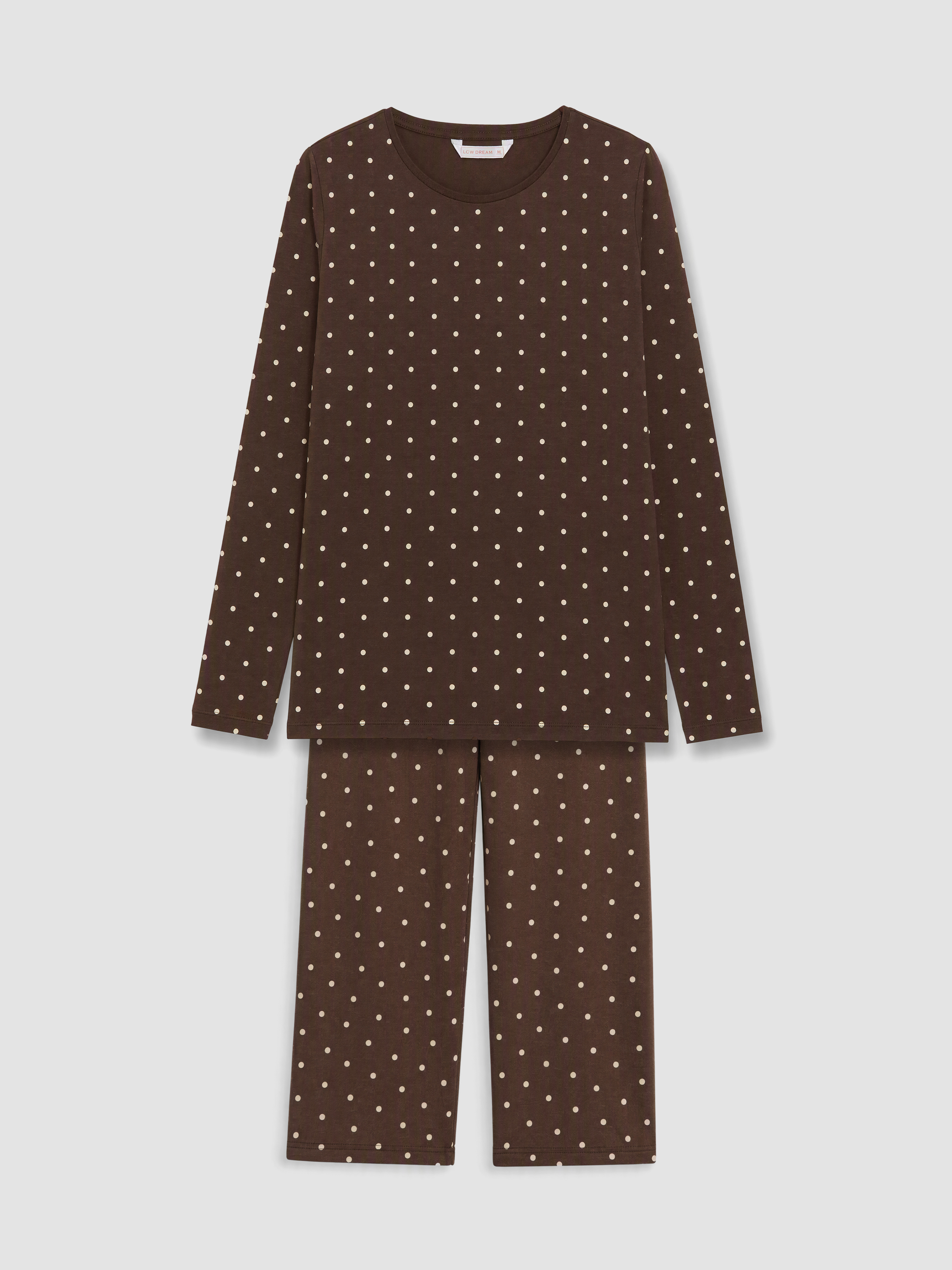 LCW DREAM Bisiklet Yaka Puantiyeli Kadın Pijama Takımı görsel 6