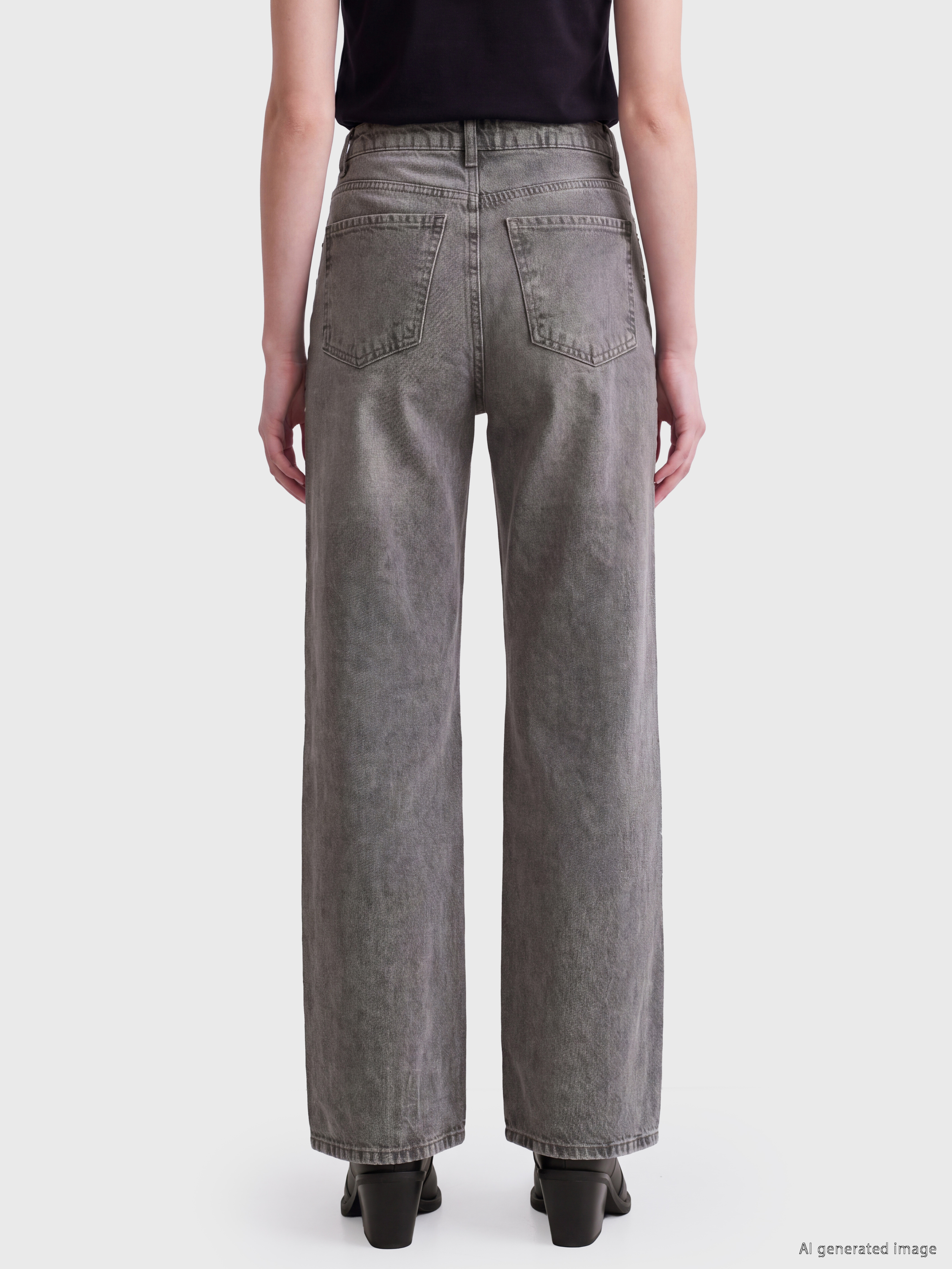 LCW Jeans Straight Fit Taşlı Kadın Jean Pantolon görsel 4