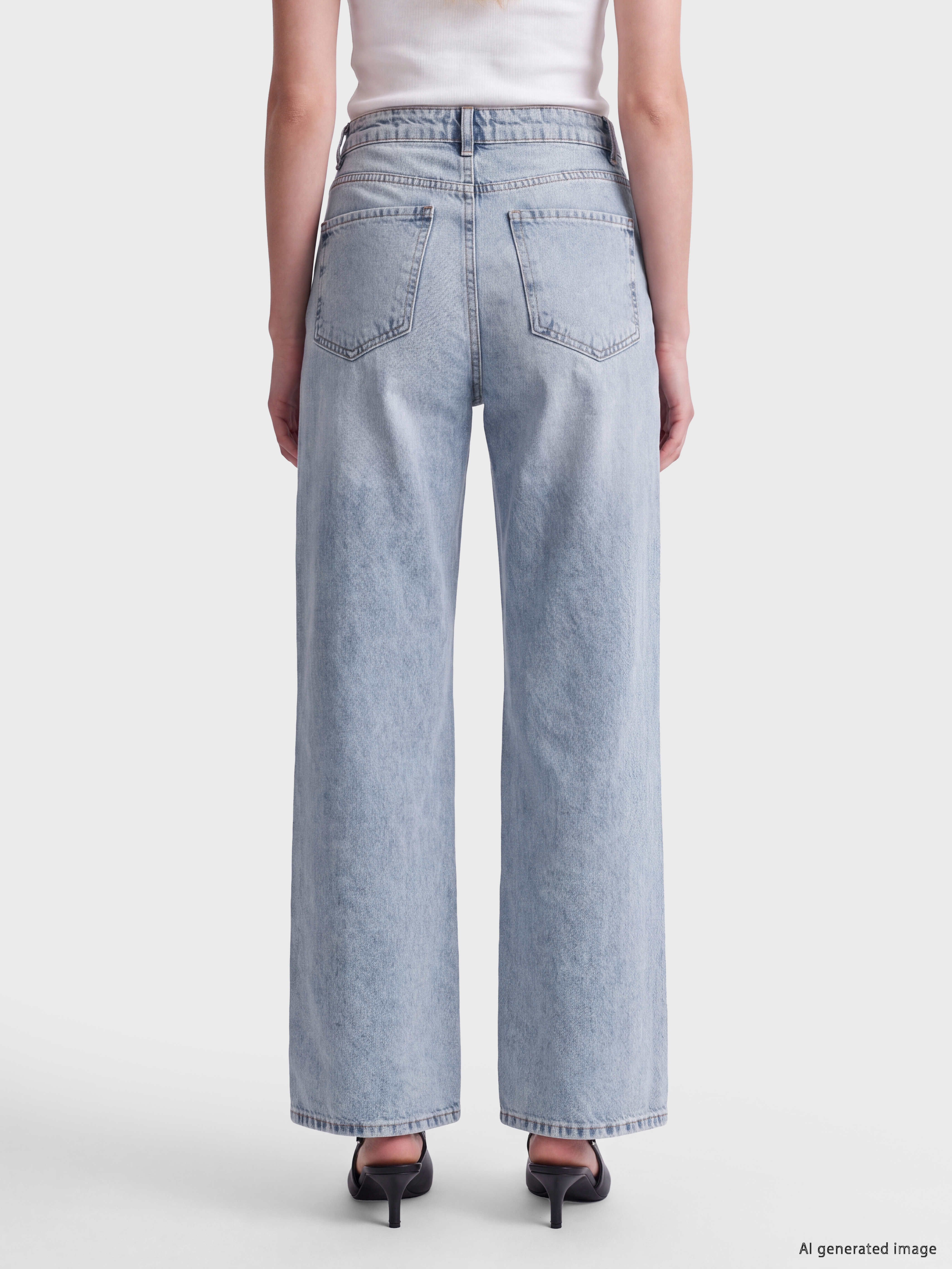 LCW Jeans Wideleg Taşlı Kadın Jean Pantolon görsel 4