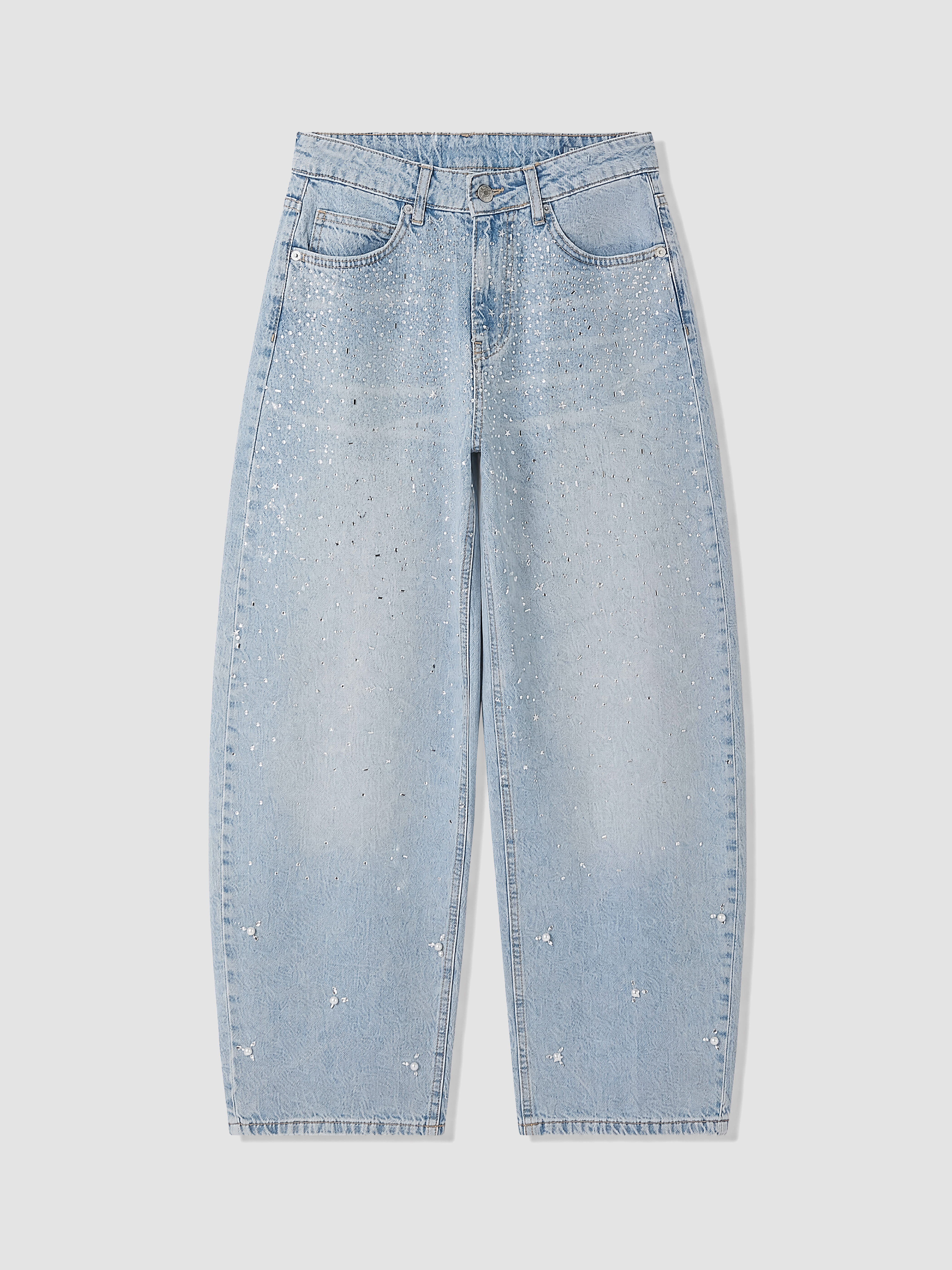 LCW Jeans Balloon Fit Taşlı Kadın Jean Pantolon görsel 5
