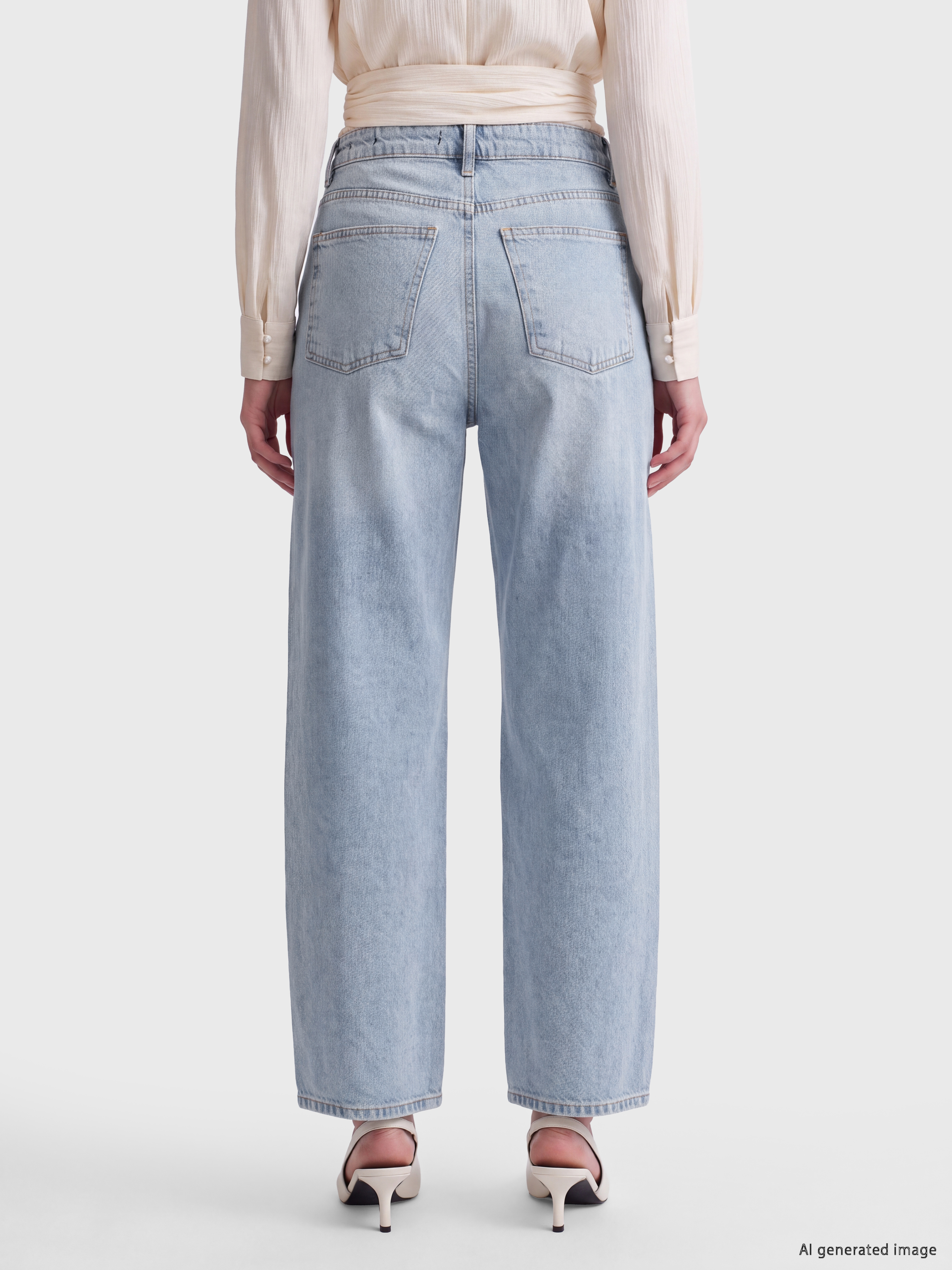 LCW Jeans Balloon Fit Taşlı Kadın Jean Pantolon görsel 4