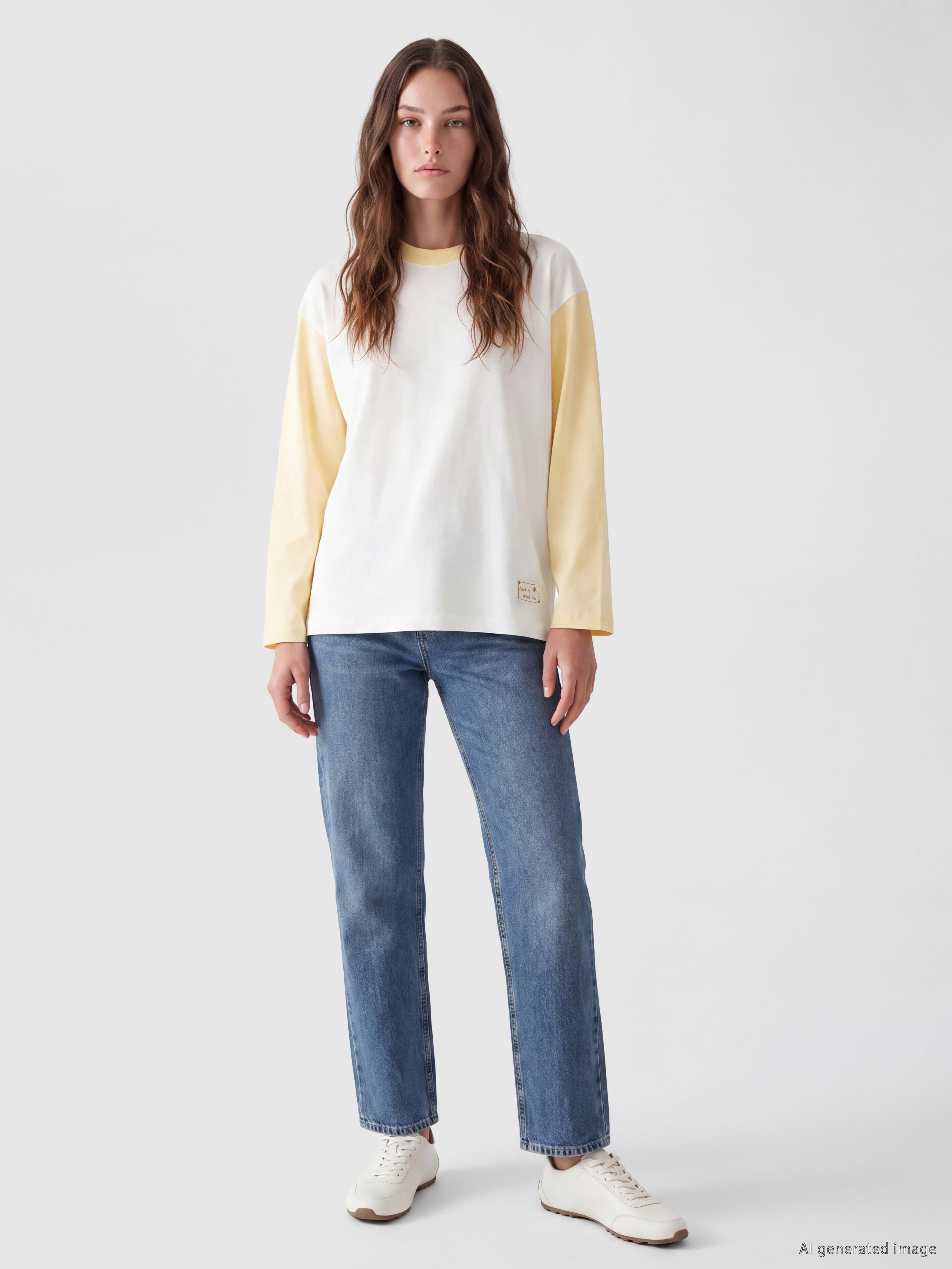 LCW Modest Renk Bloklu Oversize Kadın Sweatshirt Tunik görsel 2