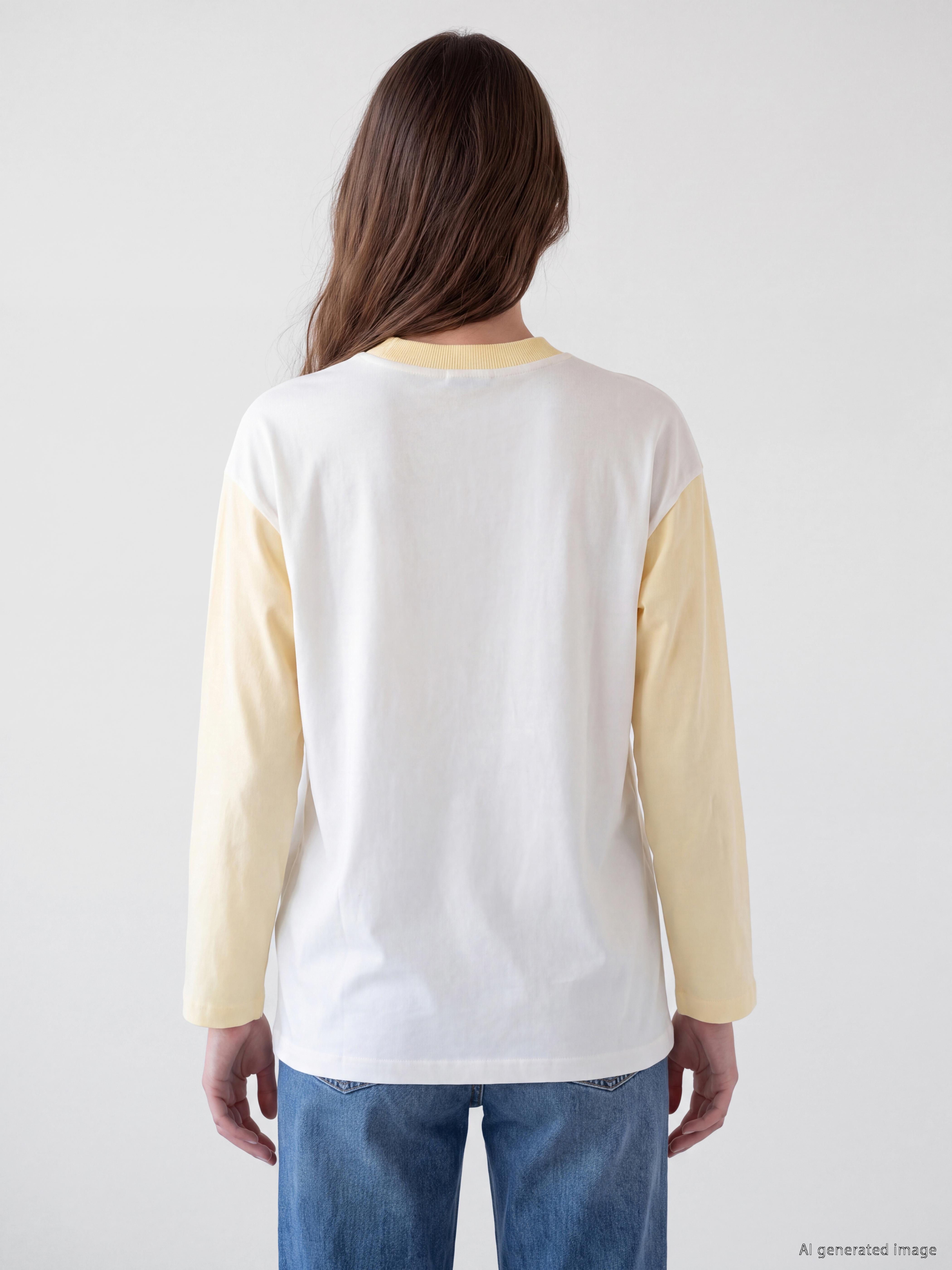 LCW Modest Renk Bloklu Oversize Kadın Sweatshirt Tunik görsel 4