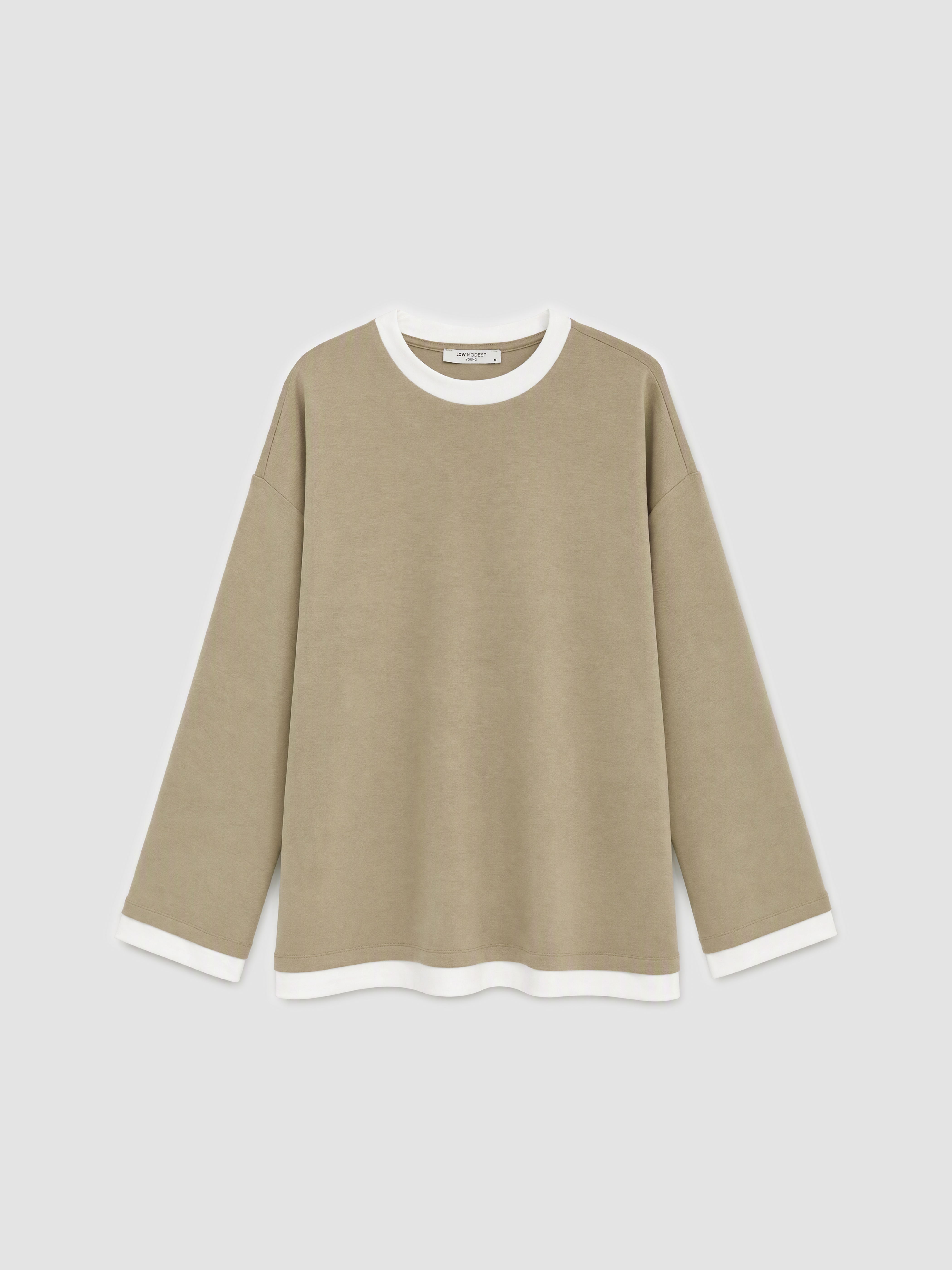 LCW Modest Oversize Soft Touch Kadın Sweatshirt Tunik görsel 5