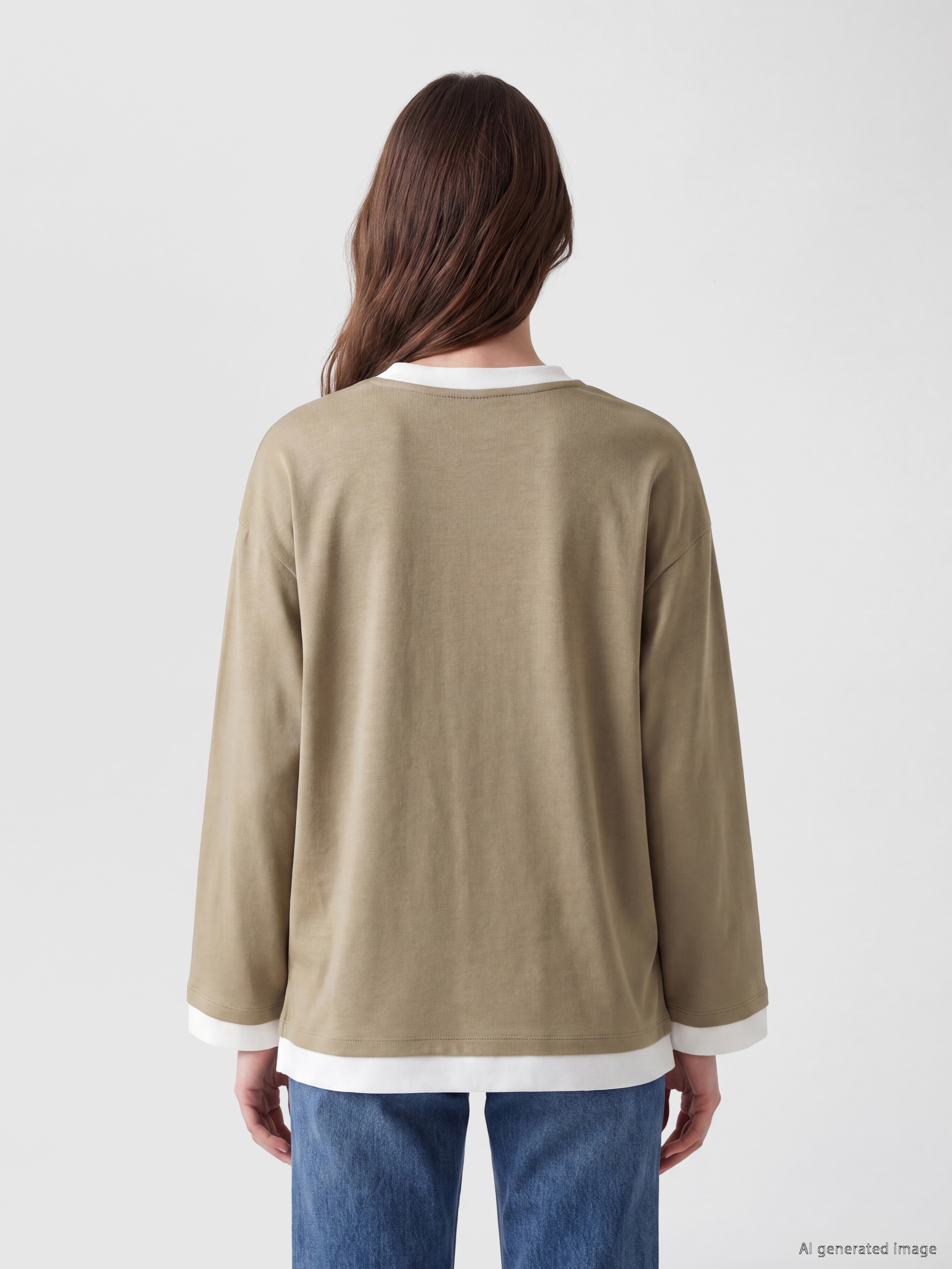 LCW Modest Oversize Soft Touch Kadın Sweatshirt Tunik görsel 4