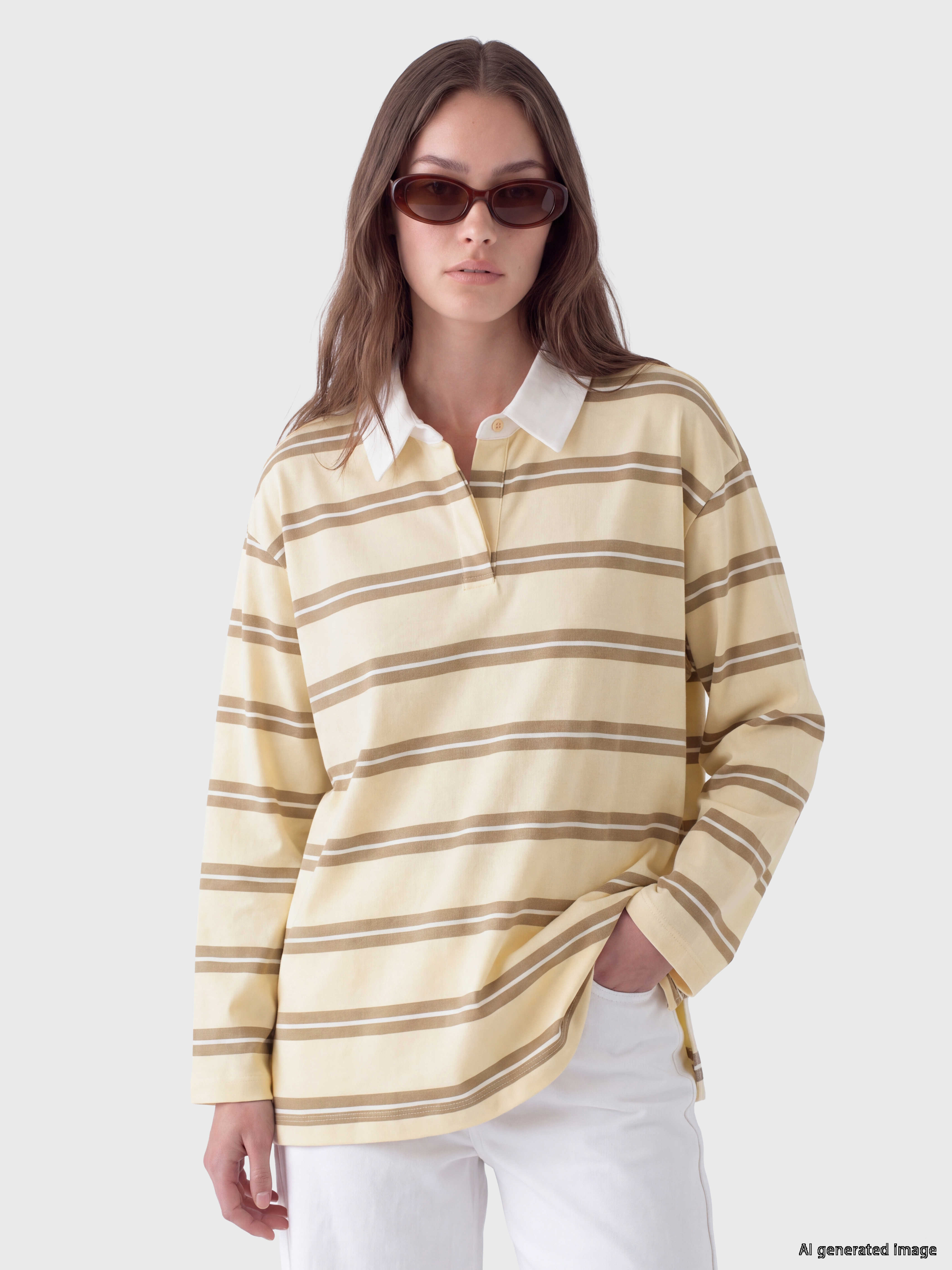 LCW Modest Polo Yaka Oversize Kadın Sweatshirt Tunik