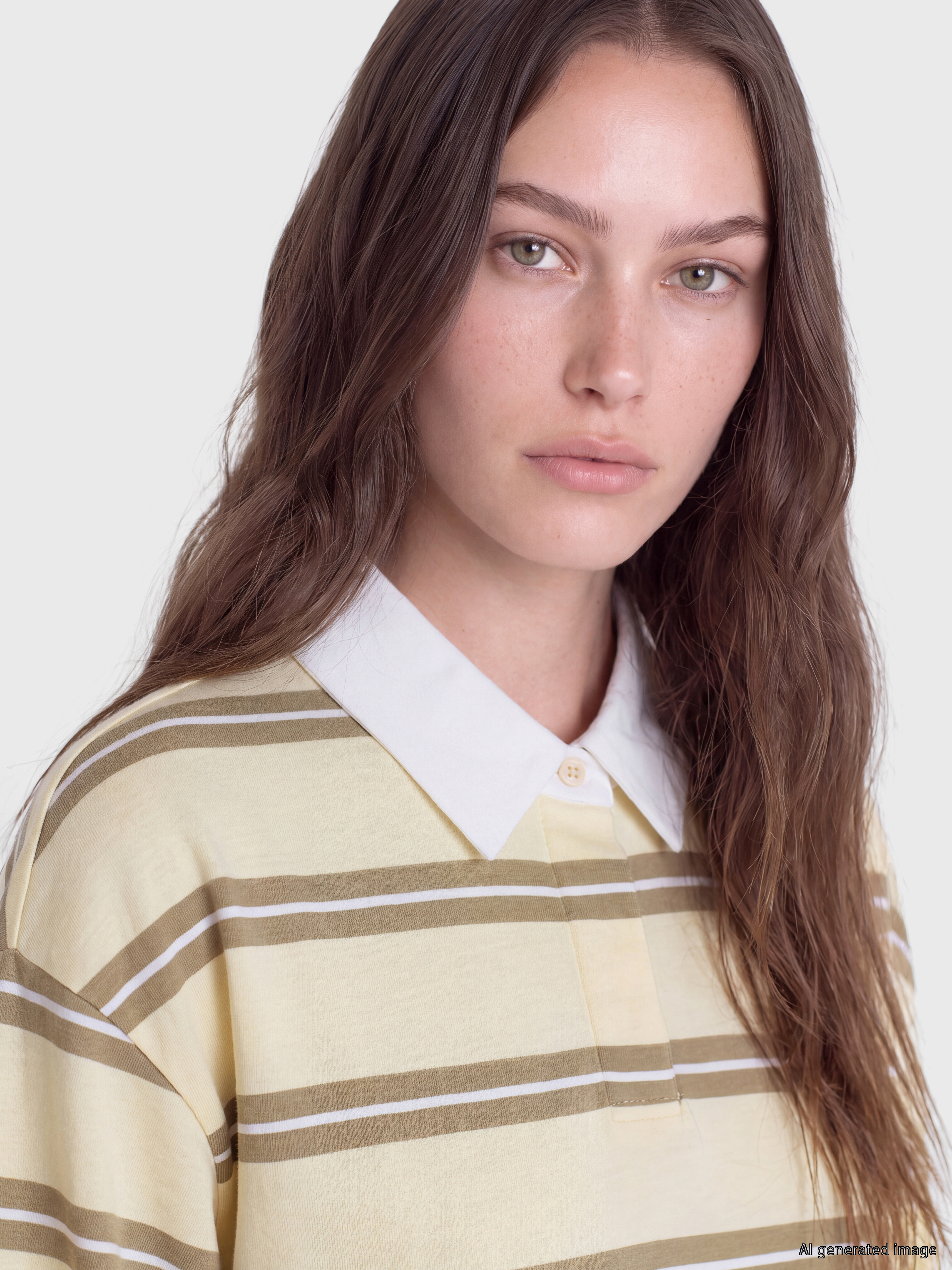 LCW Modest Polo Yaka Oversize Kadın Sweatshirt Tunik görsel 3