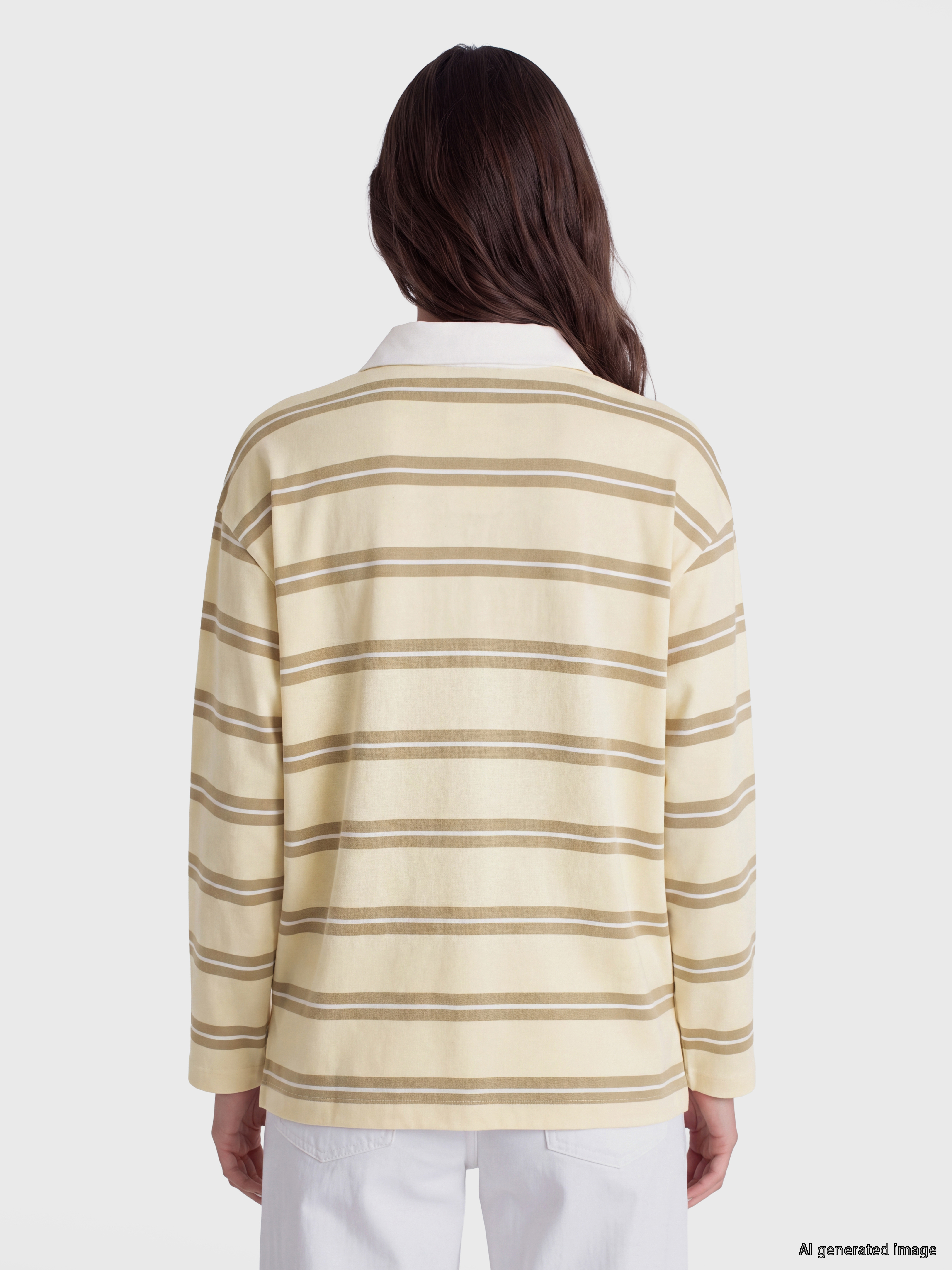 LCW Modest Polo Yaka Oversize Kadın Sweatshirt Tunik görsel 4