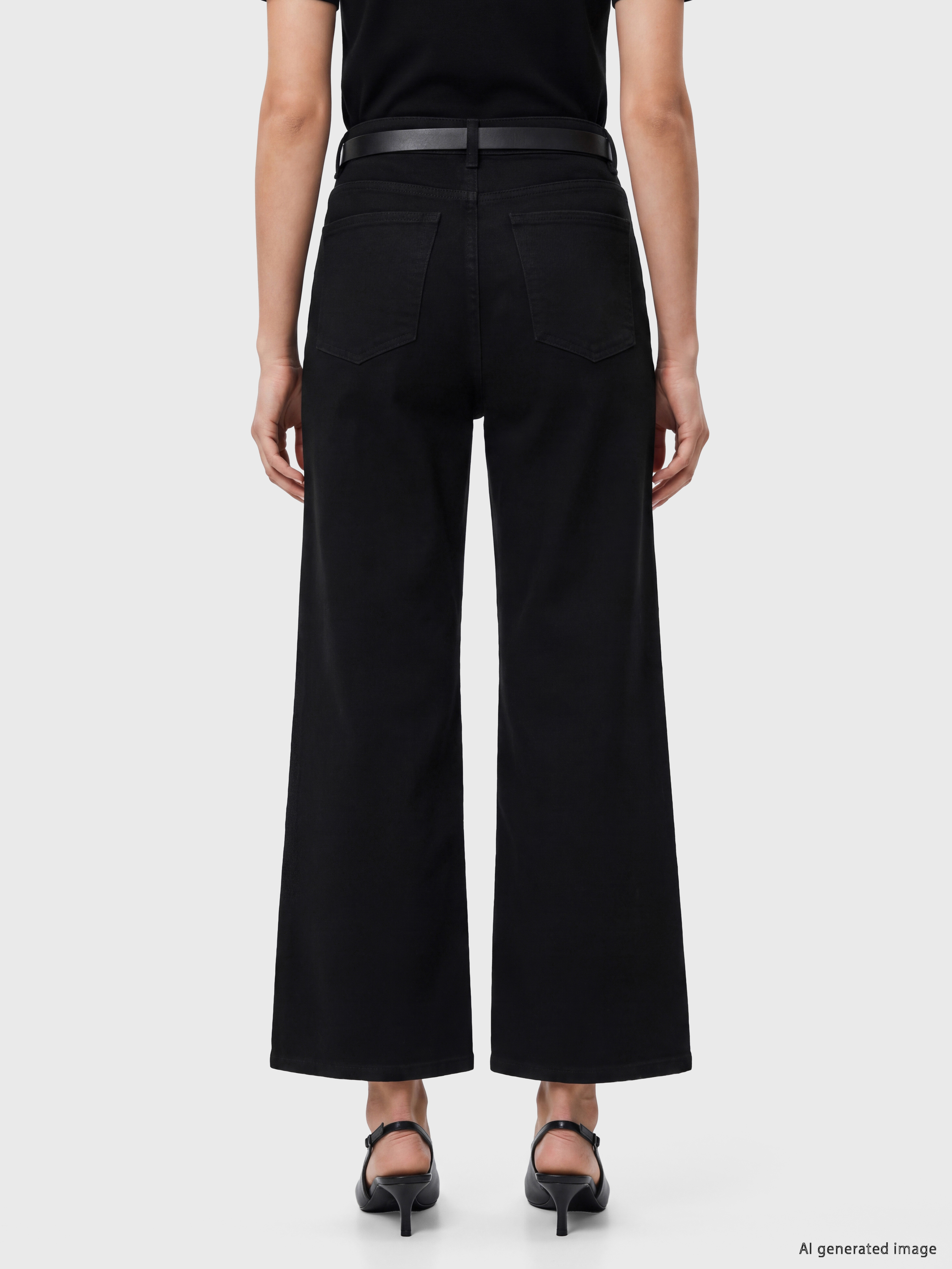 LCW Jeans Kemerli Culotte Fit Kadın Jean Pantolon görsel 4