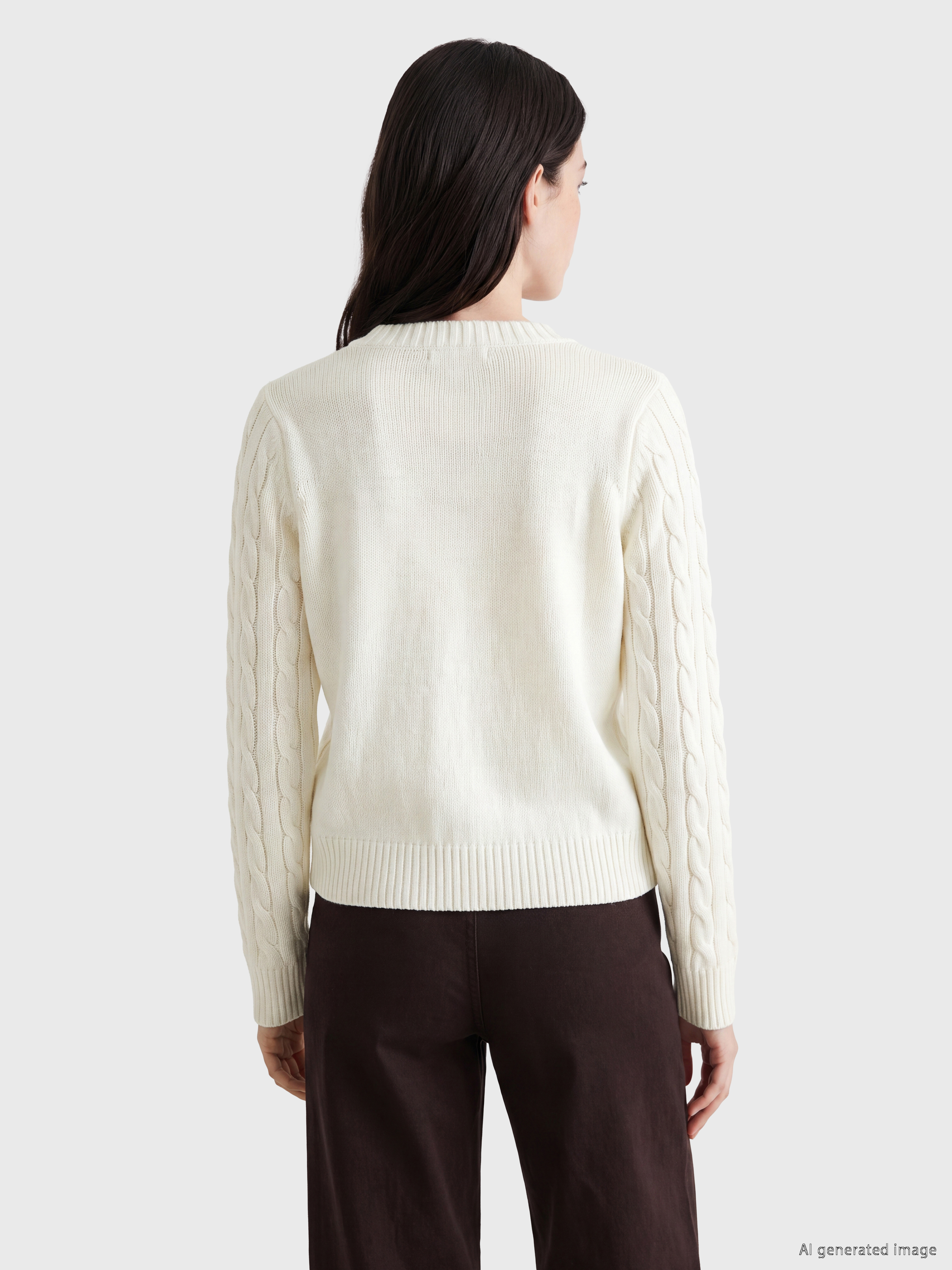 LCW Comfort Saç Örgüsü Desenli Kadın Triko Hırka görsel 4