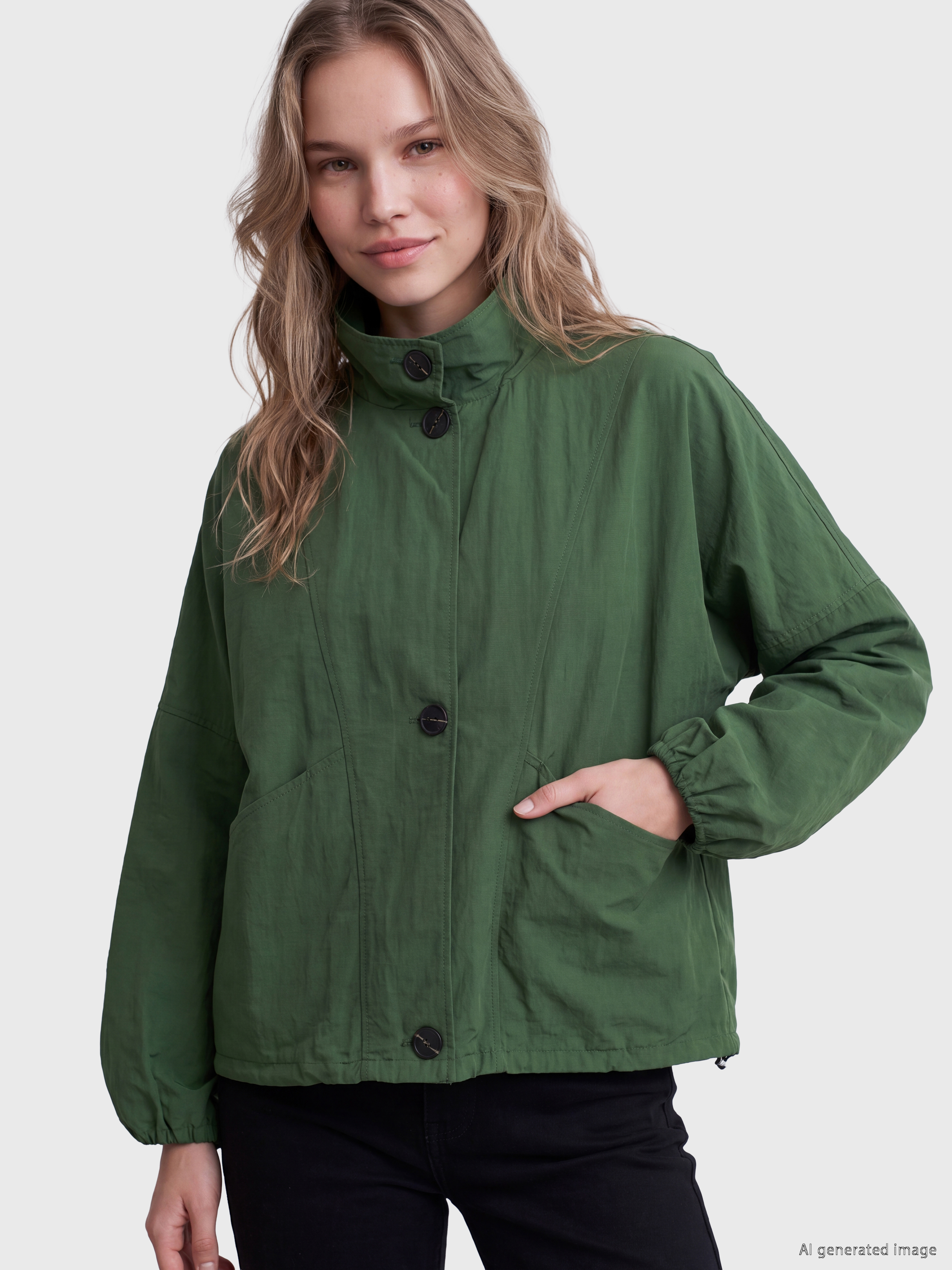 LCW Vision Dik Yaka Oversize Kadın Mont görsel 2