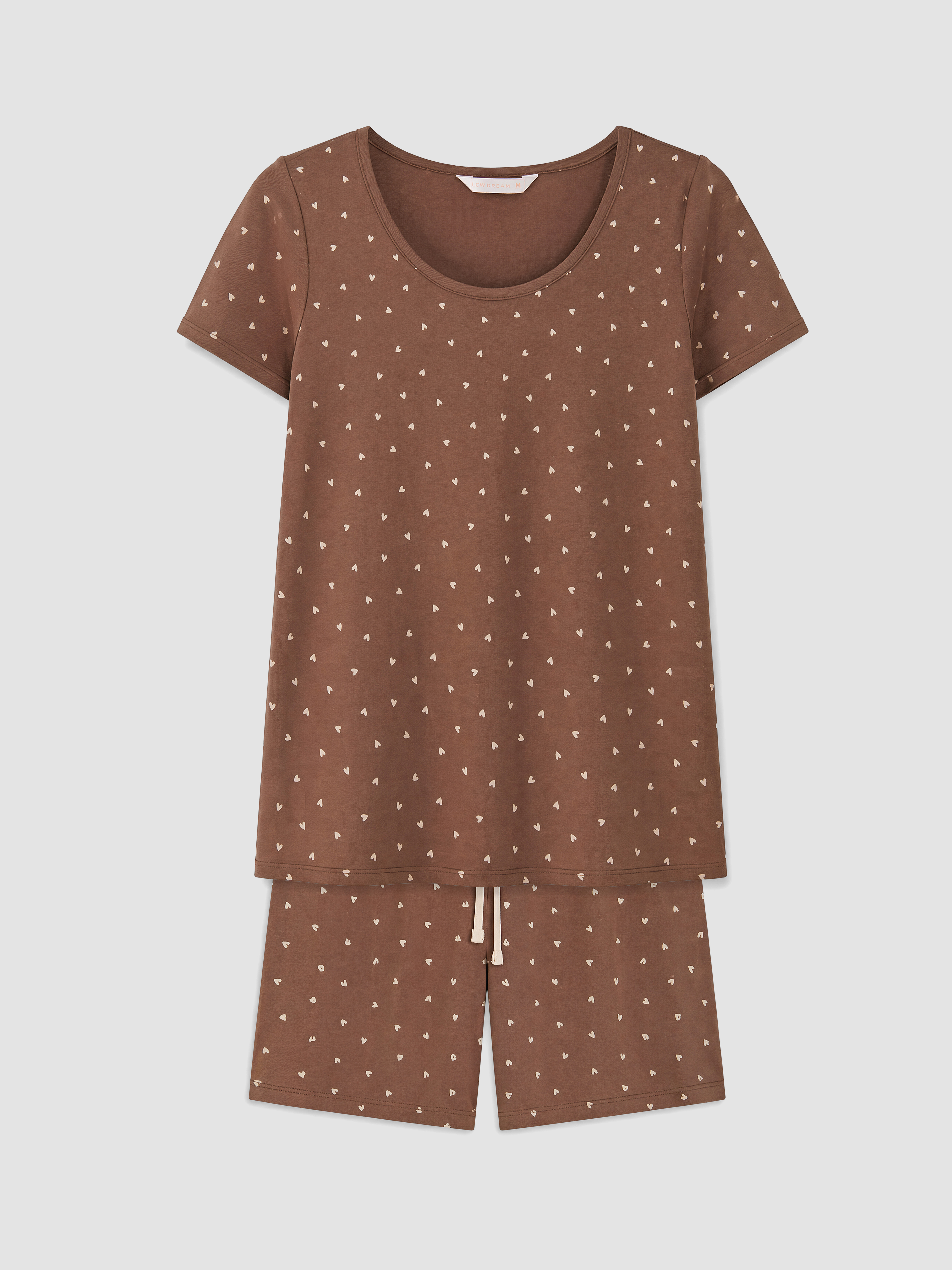 LCW DREAM Kalp Desenli Hamile Şortlu Pijama Takımı görsel 5