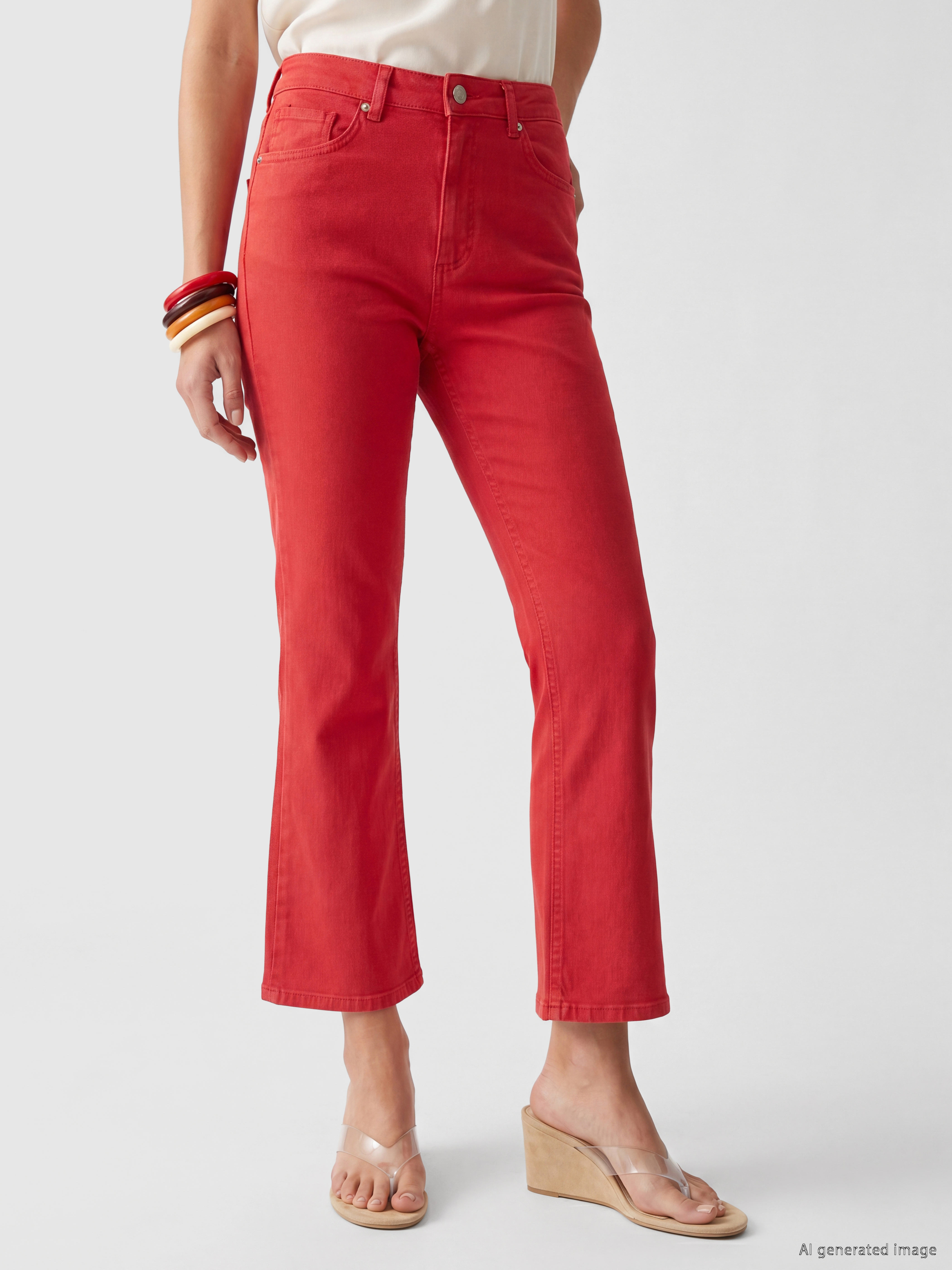 LCW Jeans Crop Flare Kadın Jean Pantolon görsel 2